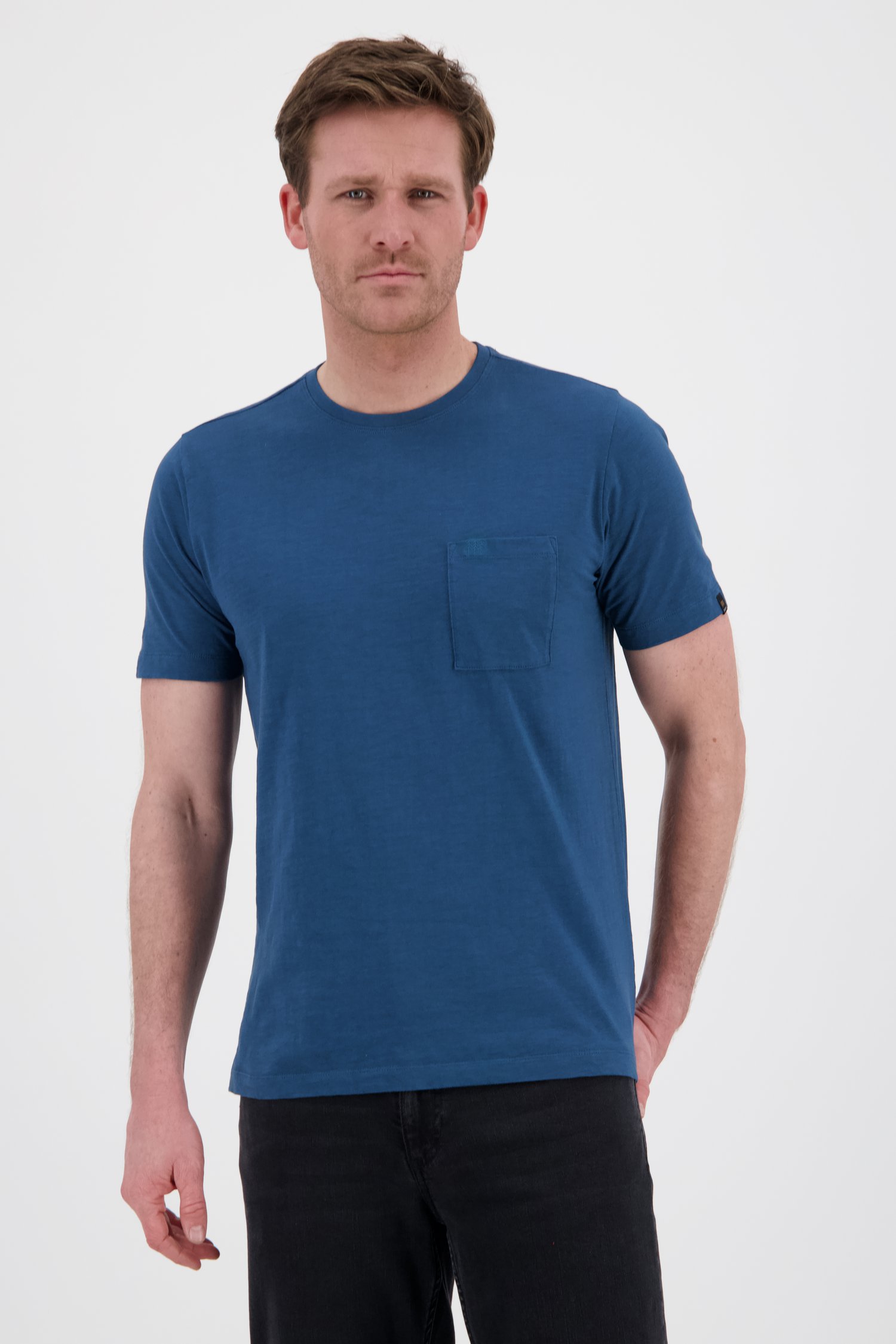 T-shirt bleu-vert avec poche sur la poitrine de Ravøtt pour Hommes