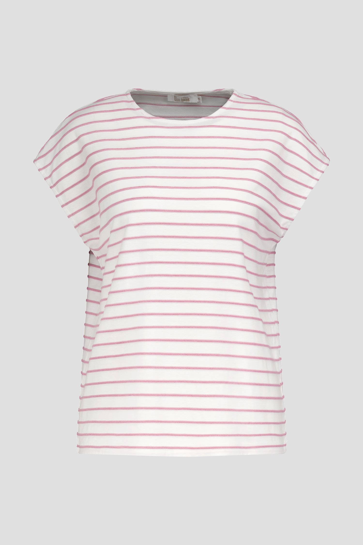 T-shirt écru à motif rayé rose clair de Liberty Loving nature pour Femmes