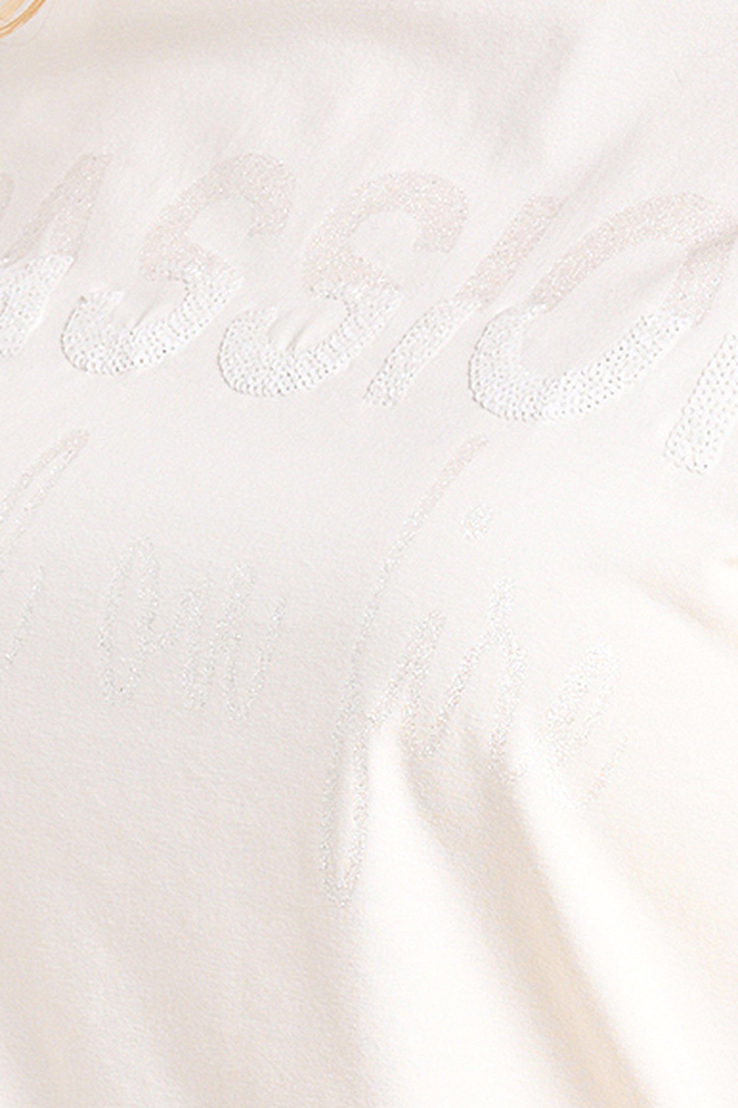 T-shirt écru avec lettrage brillant  de Bicalla pour Femmes