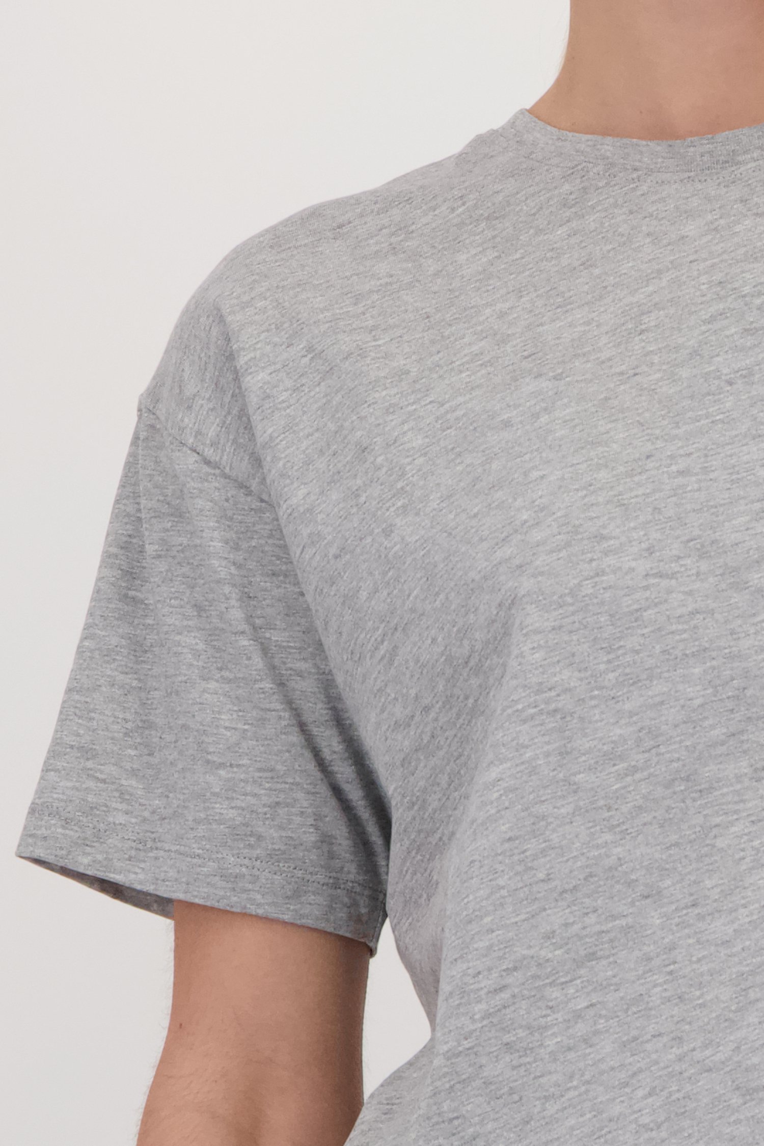 T-shirt gris à col rond de Liberty Island pour Femmes