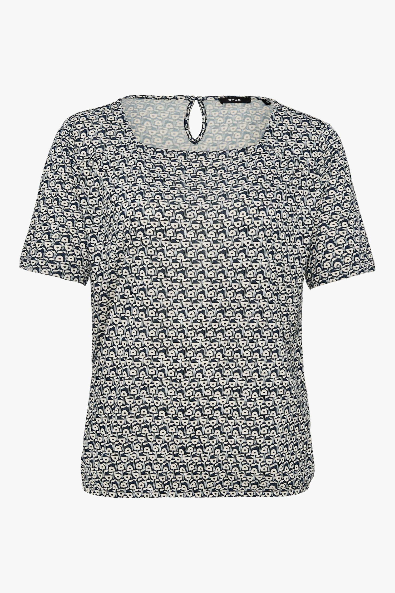 T-shirt gris à imprimé rétro de Opus pour Femmes