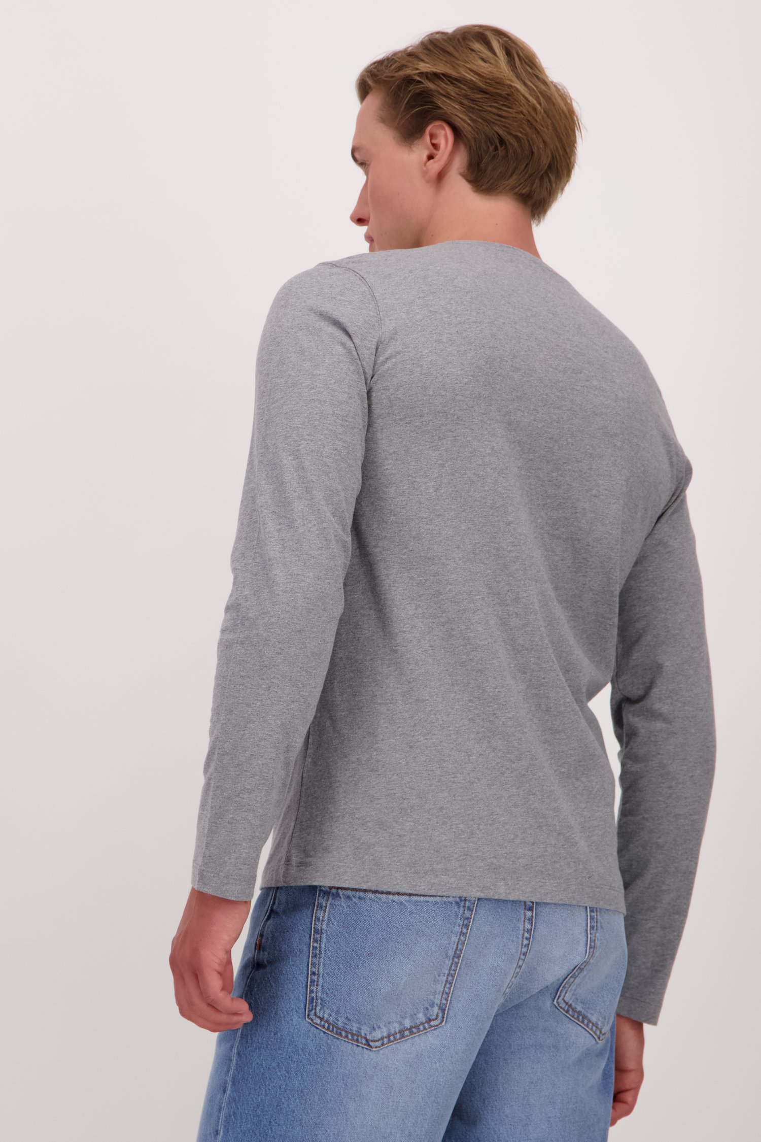 Le dos de T-shirt gris à manches longues de Liberty Island pour Hommes