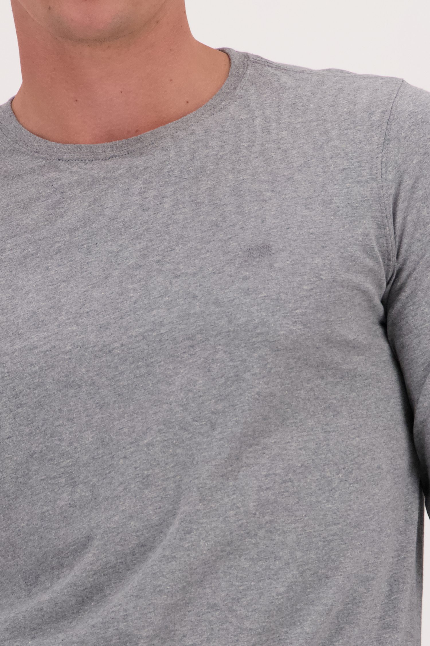 Détail de T-shirt gris à manches longues de Liberty Island pour Hommes
