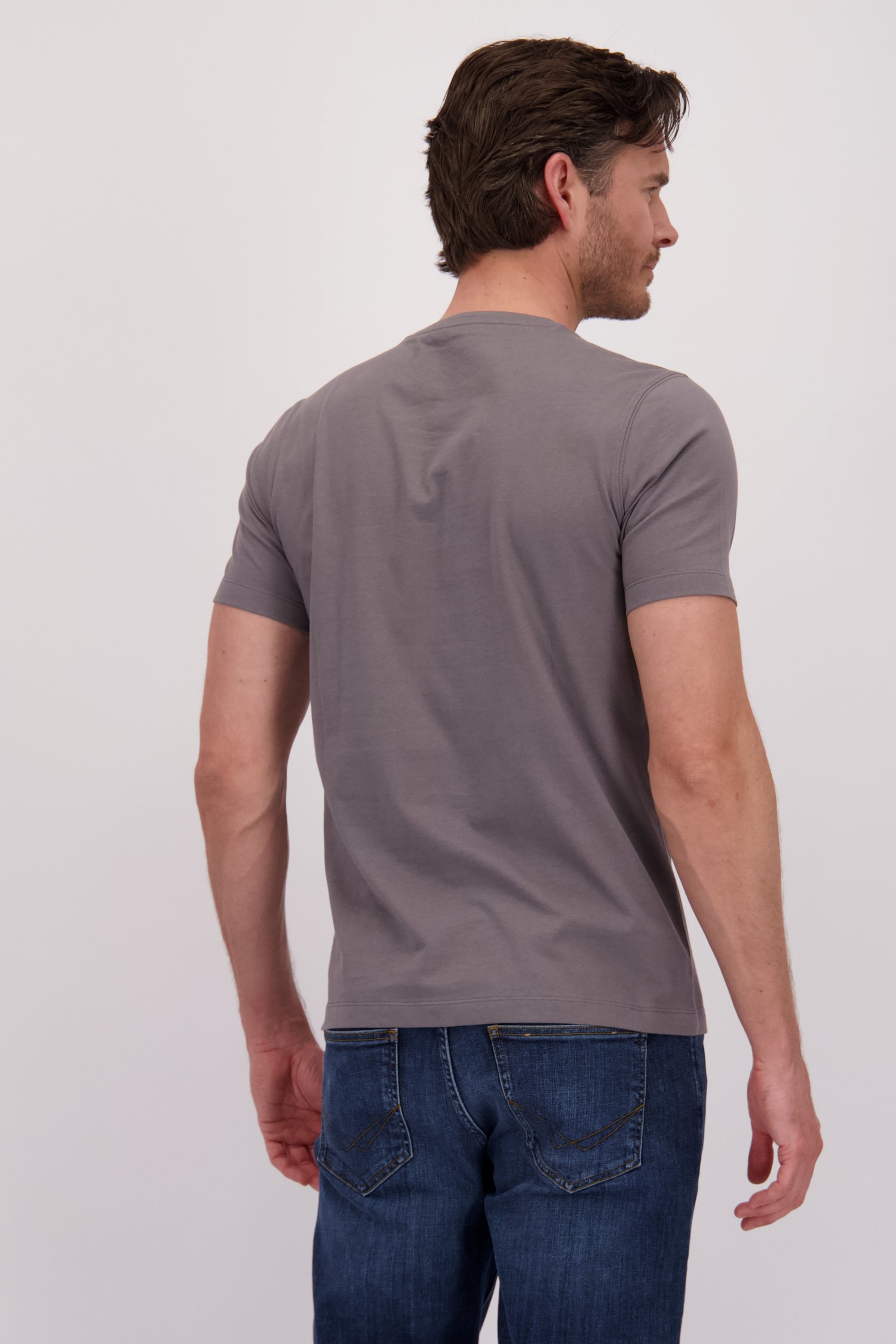 T-shirt gris foncé à col rond de Liberty Island pour Hommes