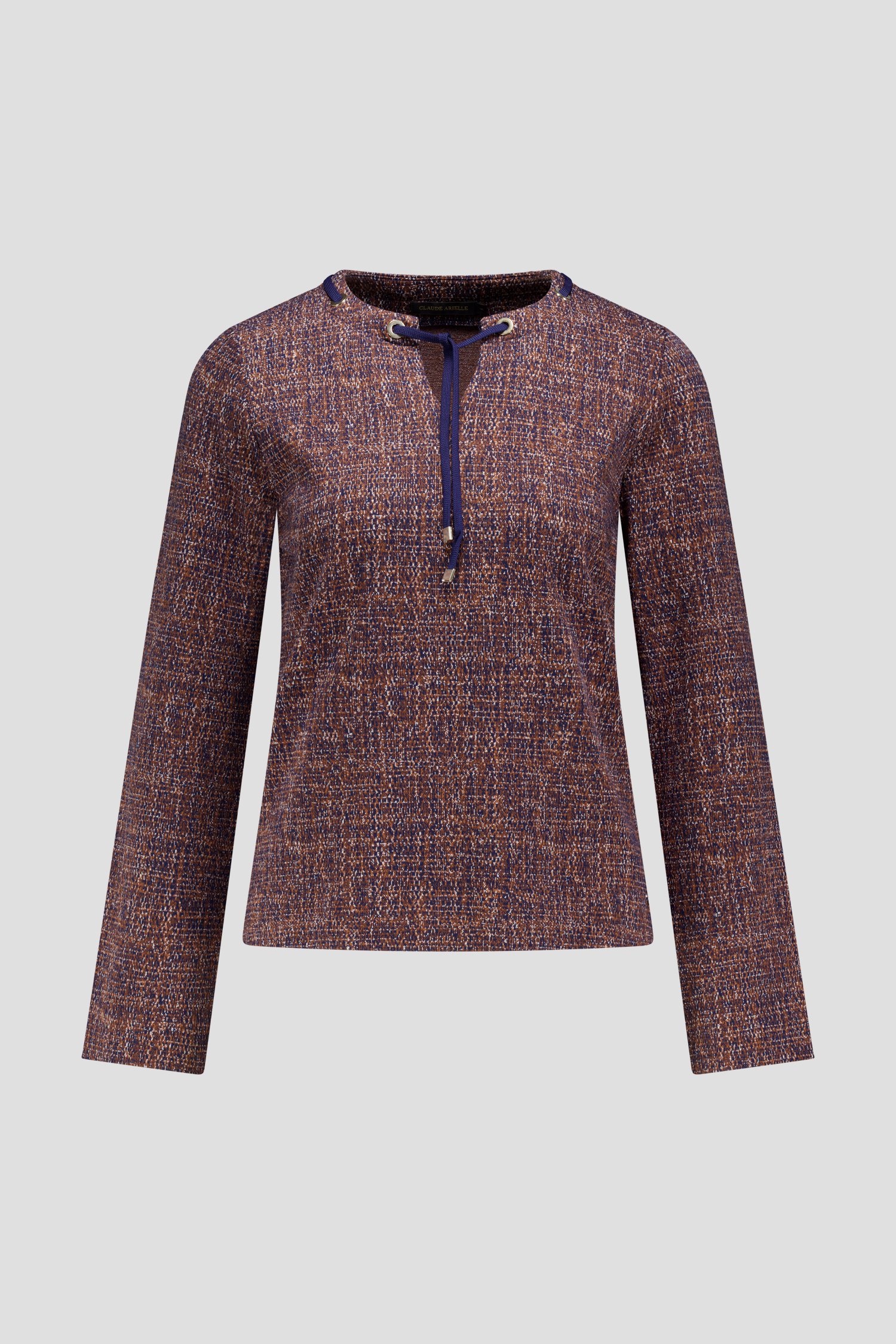 Photo produit 1 de T-shirt marron imprimé de Claude Arielle pour Femmes