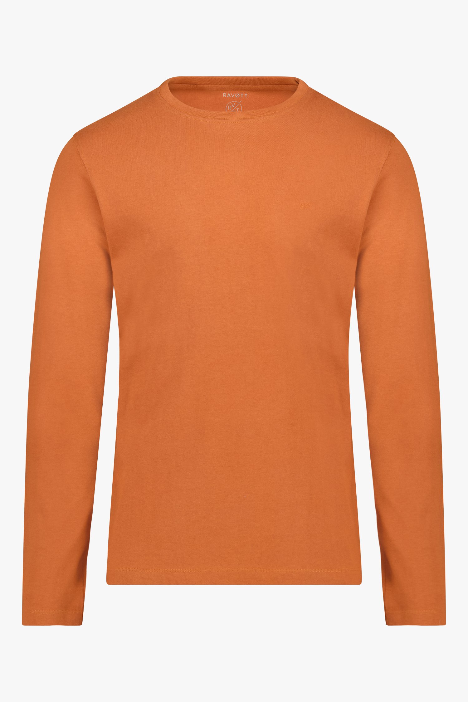 T-shirt marron orange à manches longues de Ravøtt pour Hommes