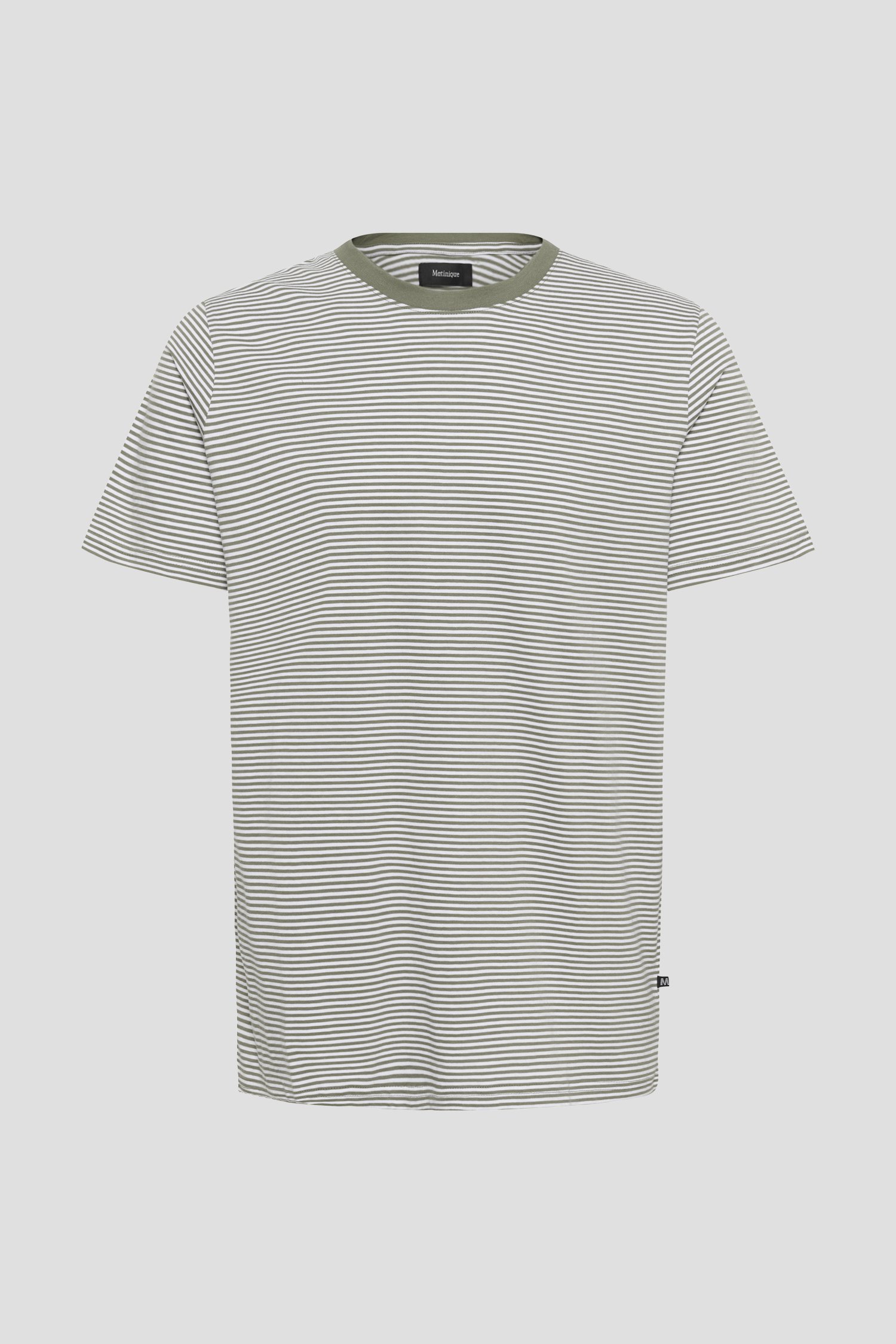 Productfoto 1 van T-shirt met kaki-wit gestreept motief door Matinique voor Heren
