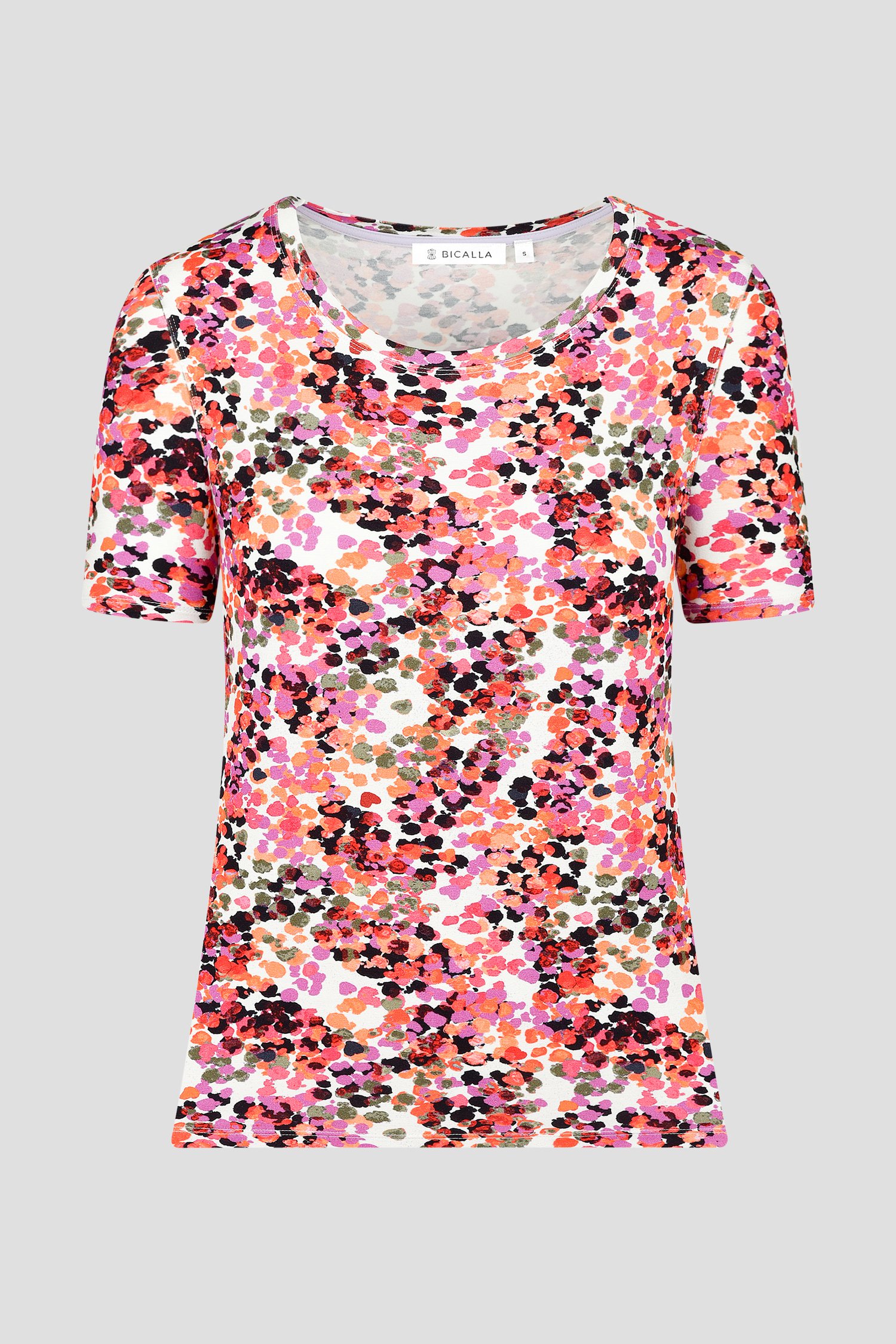 T-shirt met kleurrijke bolletjesprint van Bicalla voor Dames