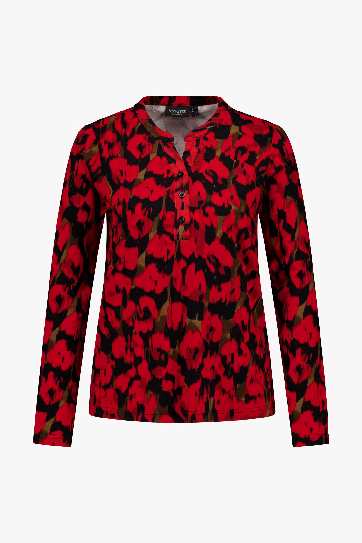 T-shirt met print in zwart en rood van Signature voor Dames