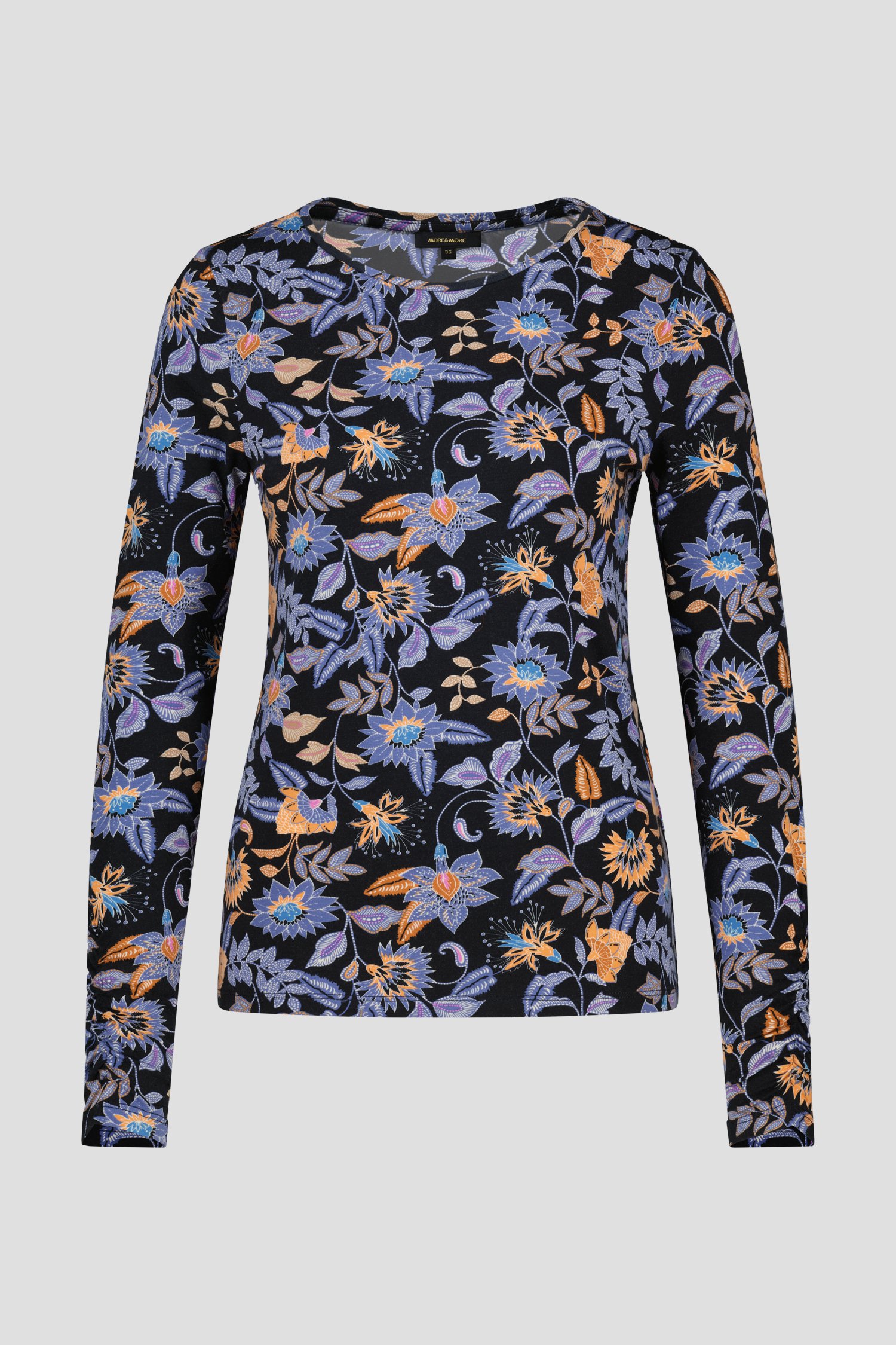 T-shirt noir à imprimé floral délicat de More & More pour Femmes