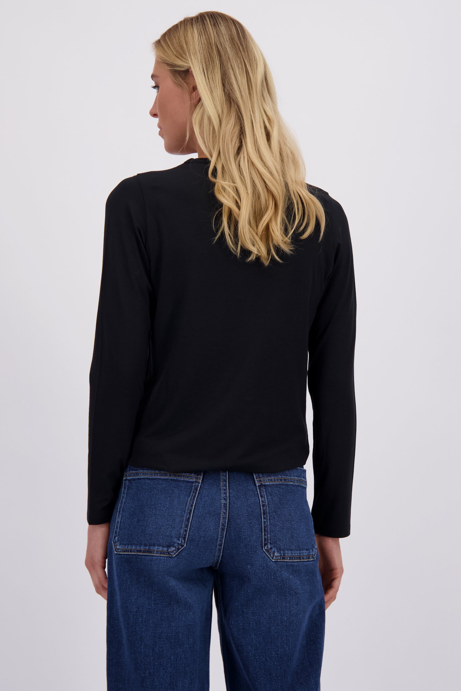 Le dos de T-shirt noir à manches longues de Liberty Island pour Femmes