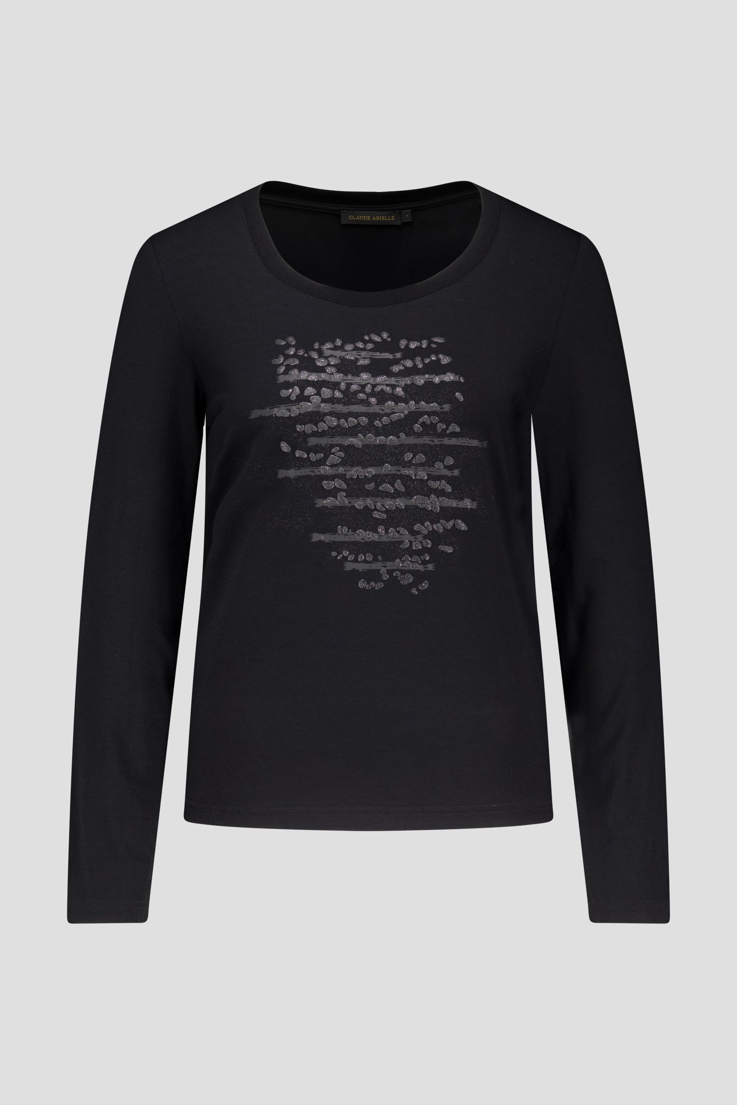 Photo produit 1 de T-shirt noir avec imprimé gaufré de Claude Arielle pour Femmes