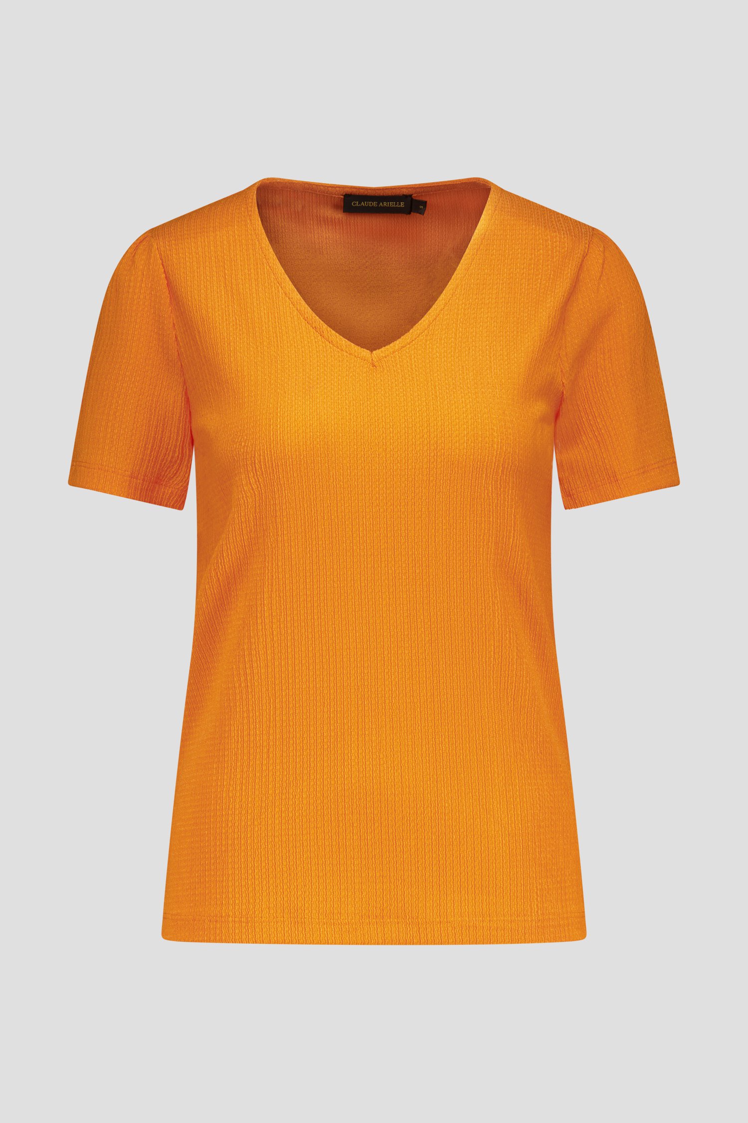 T-shirt orange à texture fine de Claude Arielle pour Femmes