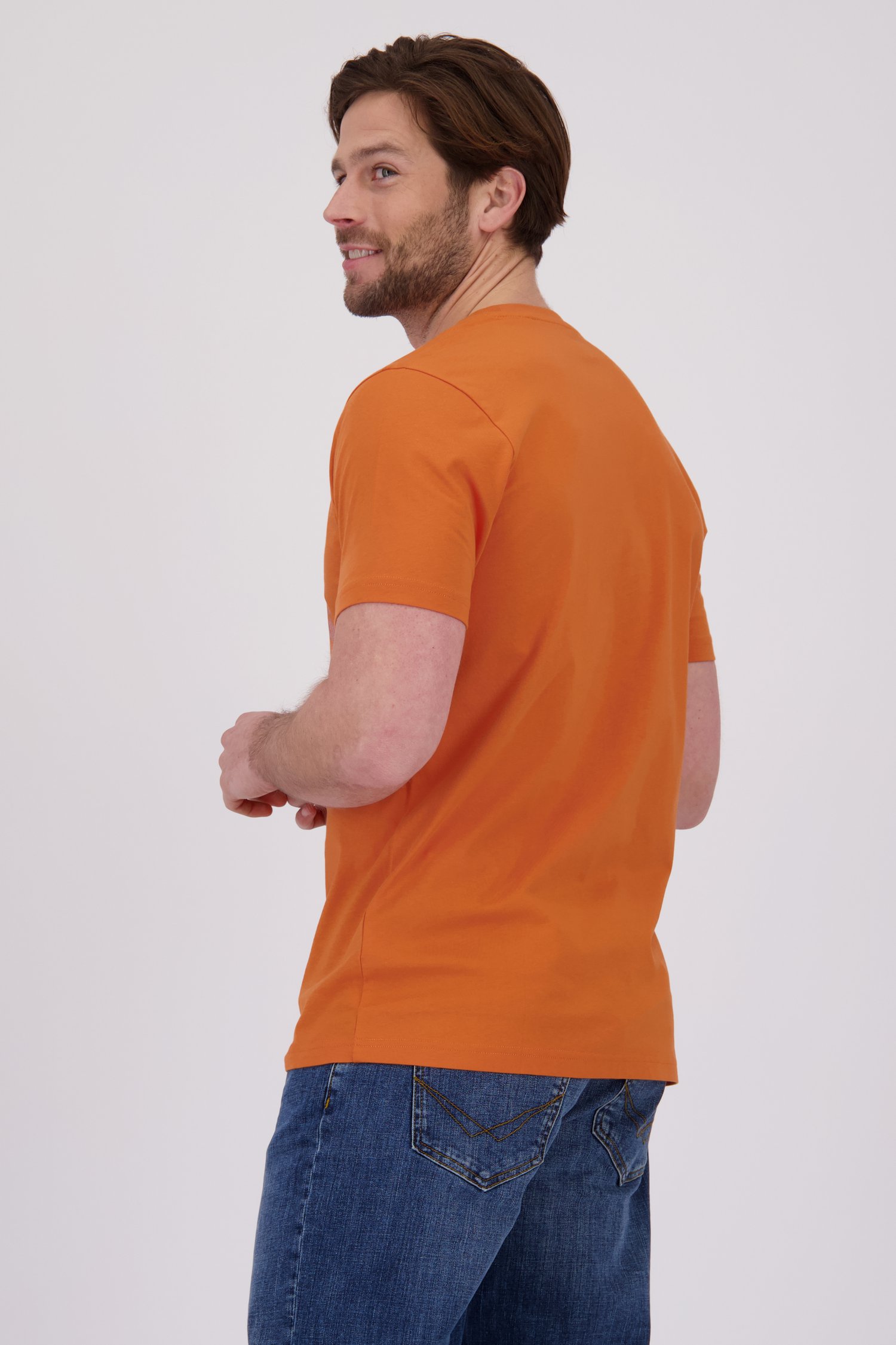 T-shirt orange avec imprimé de Ravøtt pour Hommes