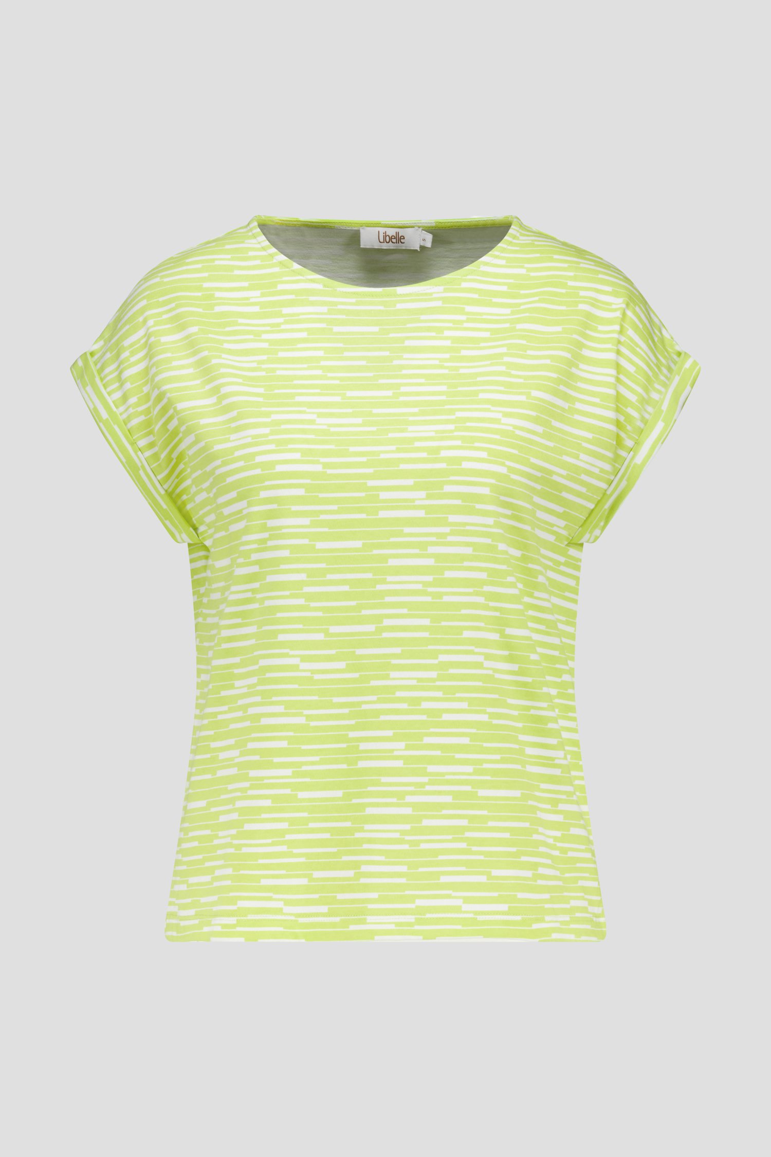 T-shirt rayé vert de Libelle pour Femmes