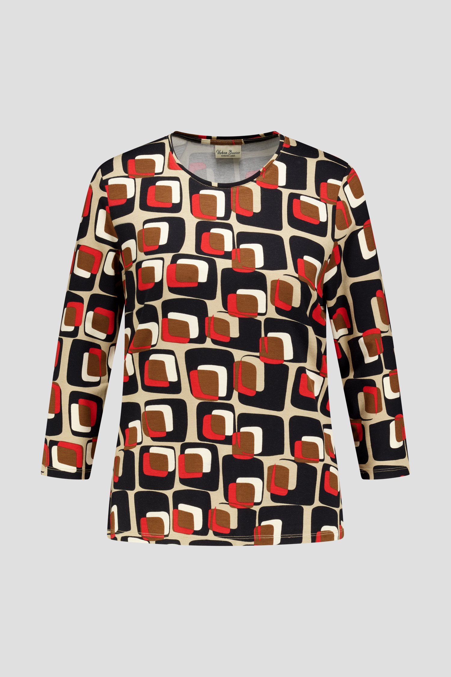 Photo produit 1 de T-shirt rouge-brun avec imprimé de Barbara Lebek pour Femmes