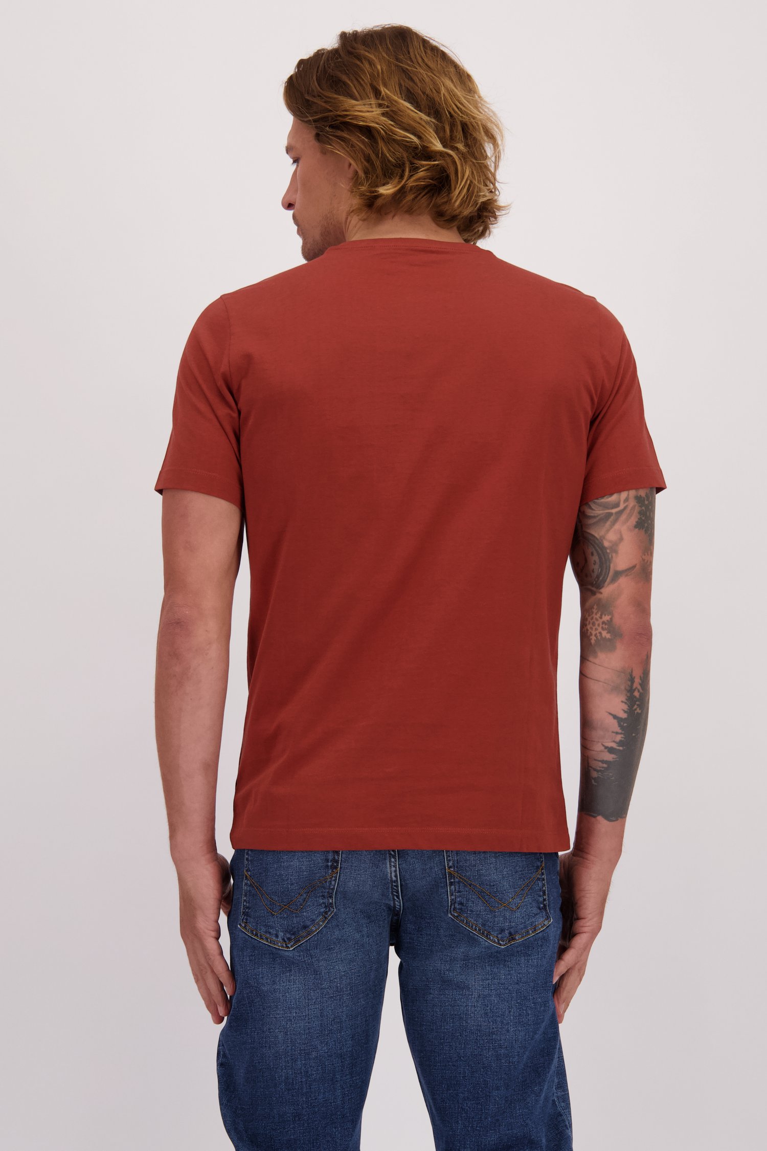 Le dos de T-shirt rouille à col rond de Liberty Island pour Hommes