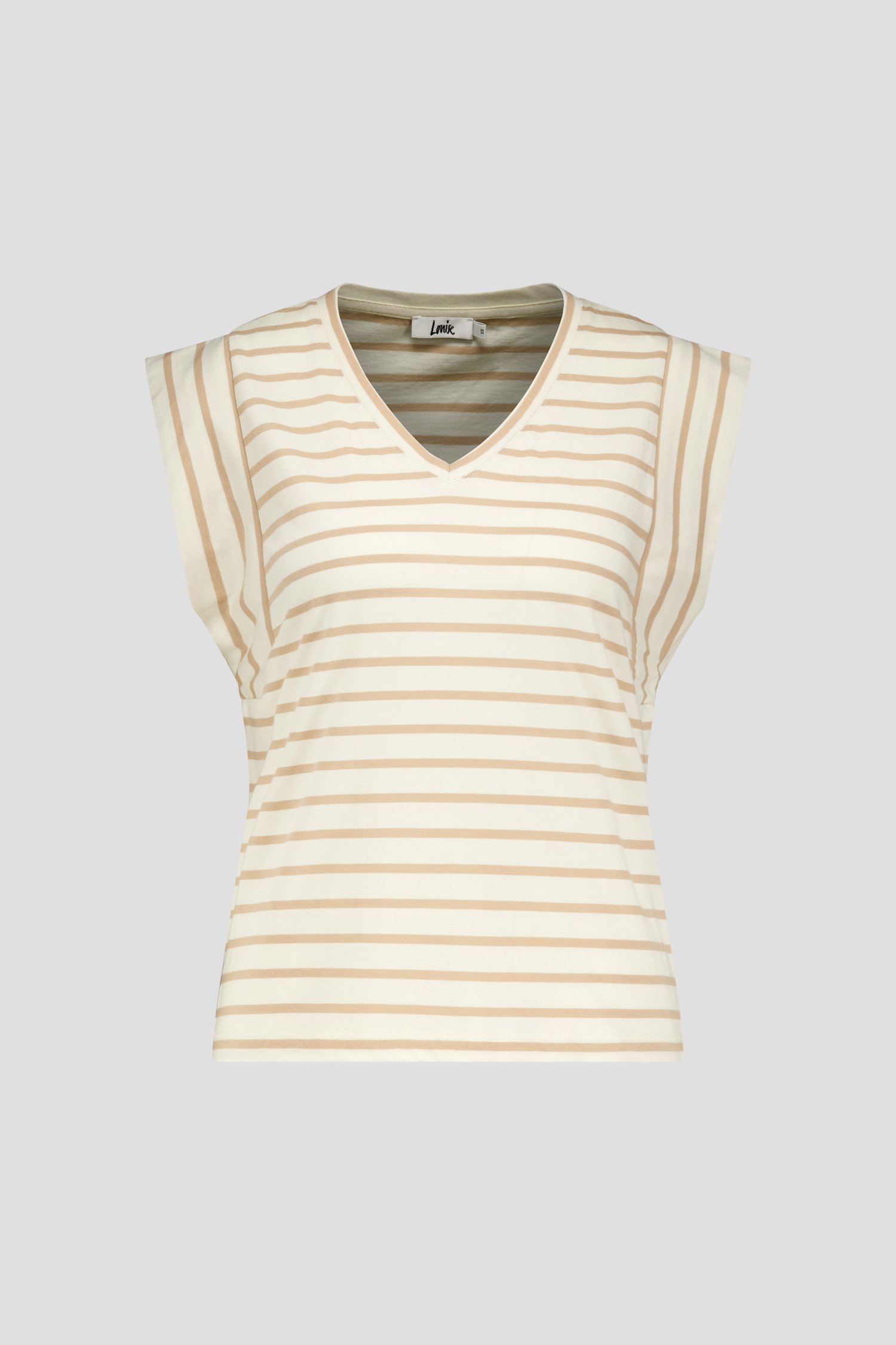 T-shirt sans manches rayé beige de Louise pour Femmes