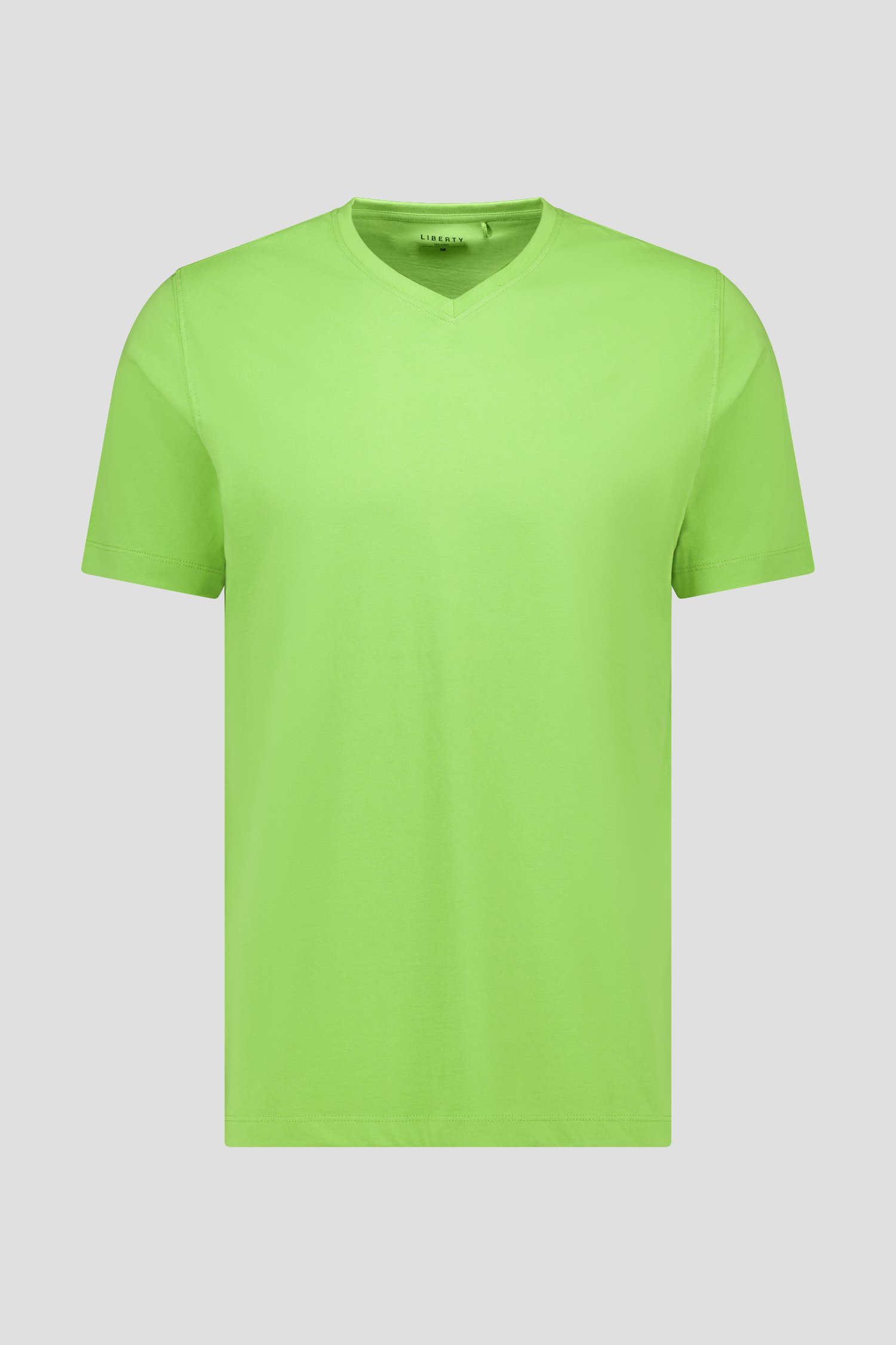 T-shirt vert à col en V de Liberty Island pour Hommes