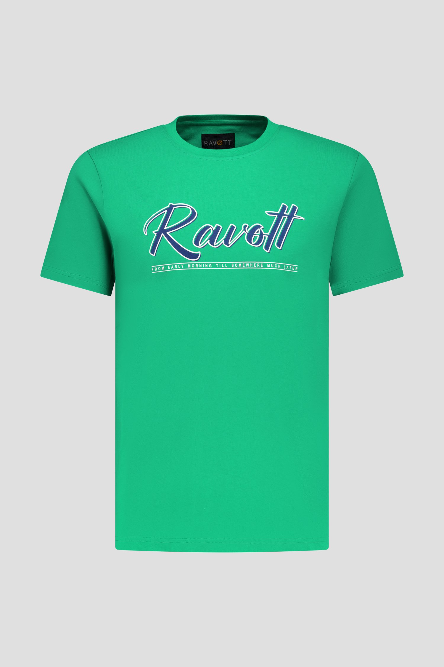 T-shirt vert à imprimé de Ravøtt pour Hommes