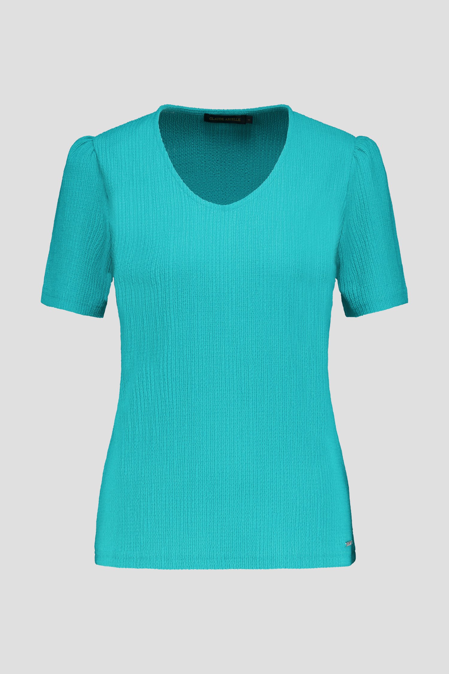 T-shirt vert à texture gaufrée de Claude Arielle pour Femmes