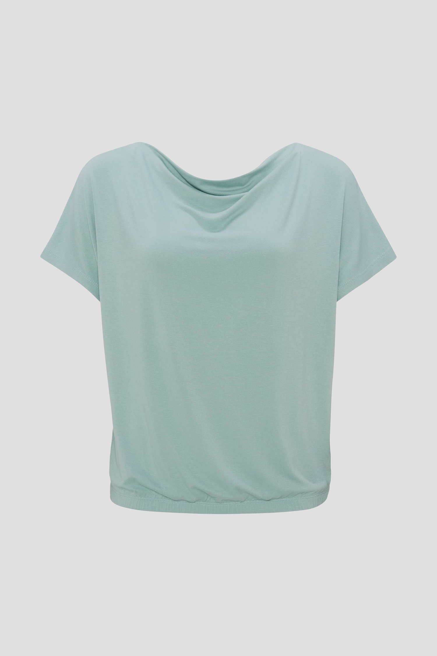 T-shirt vert-bleu à col cascade de Opus pour Femmes