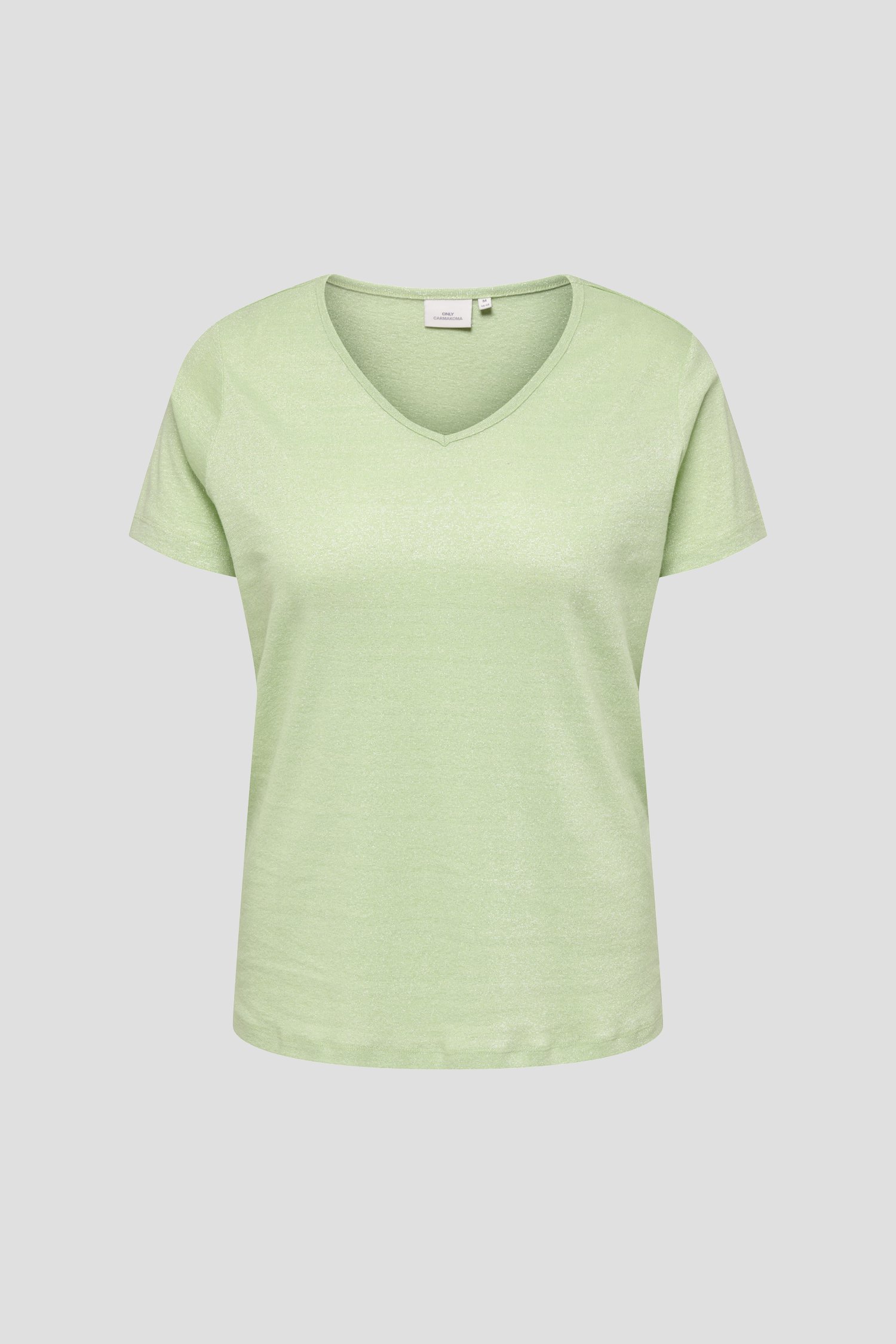 T-shirt vert clair avec paillettes et col rond de Only Carmakoma pour Femmes