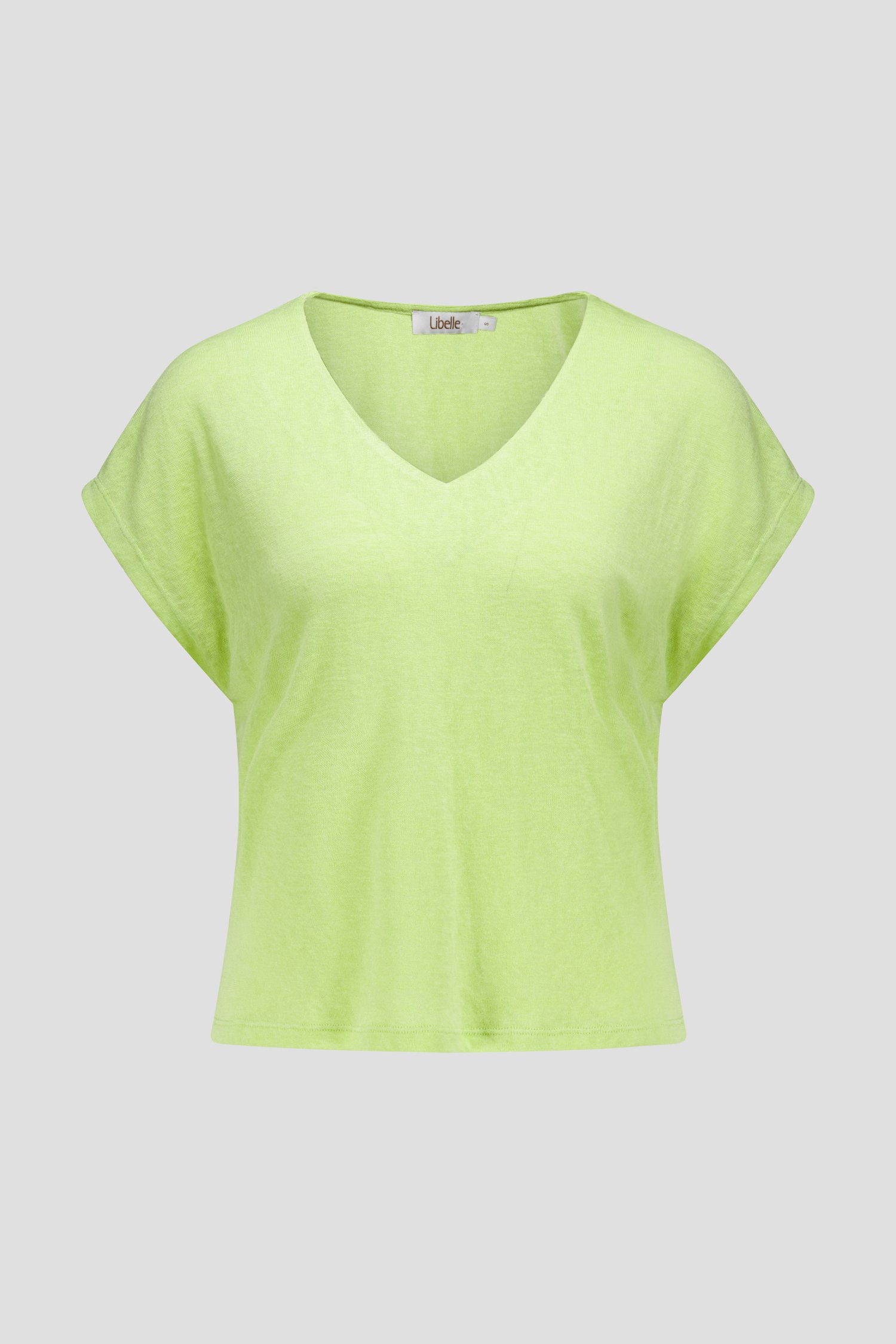 T-shirt vert clair en tricot léger de Libelle pour Femmes