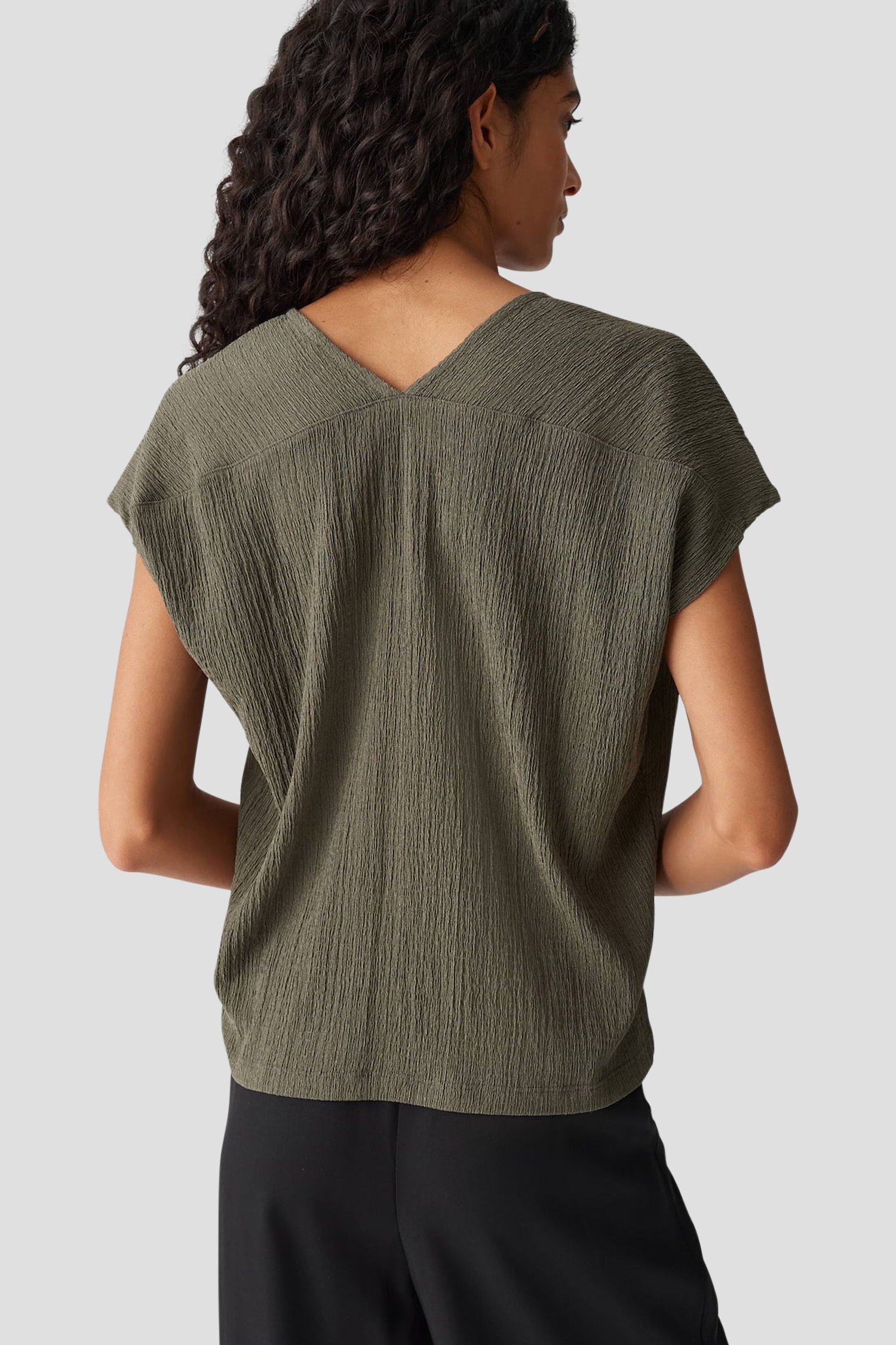 T-shirt vert foncé avec structure de Opus pour Femmes