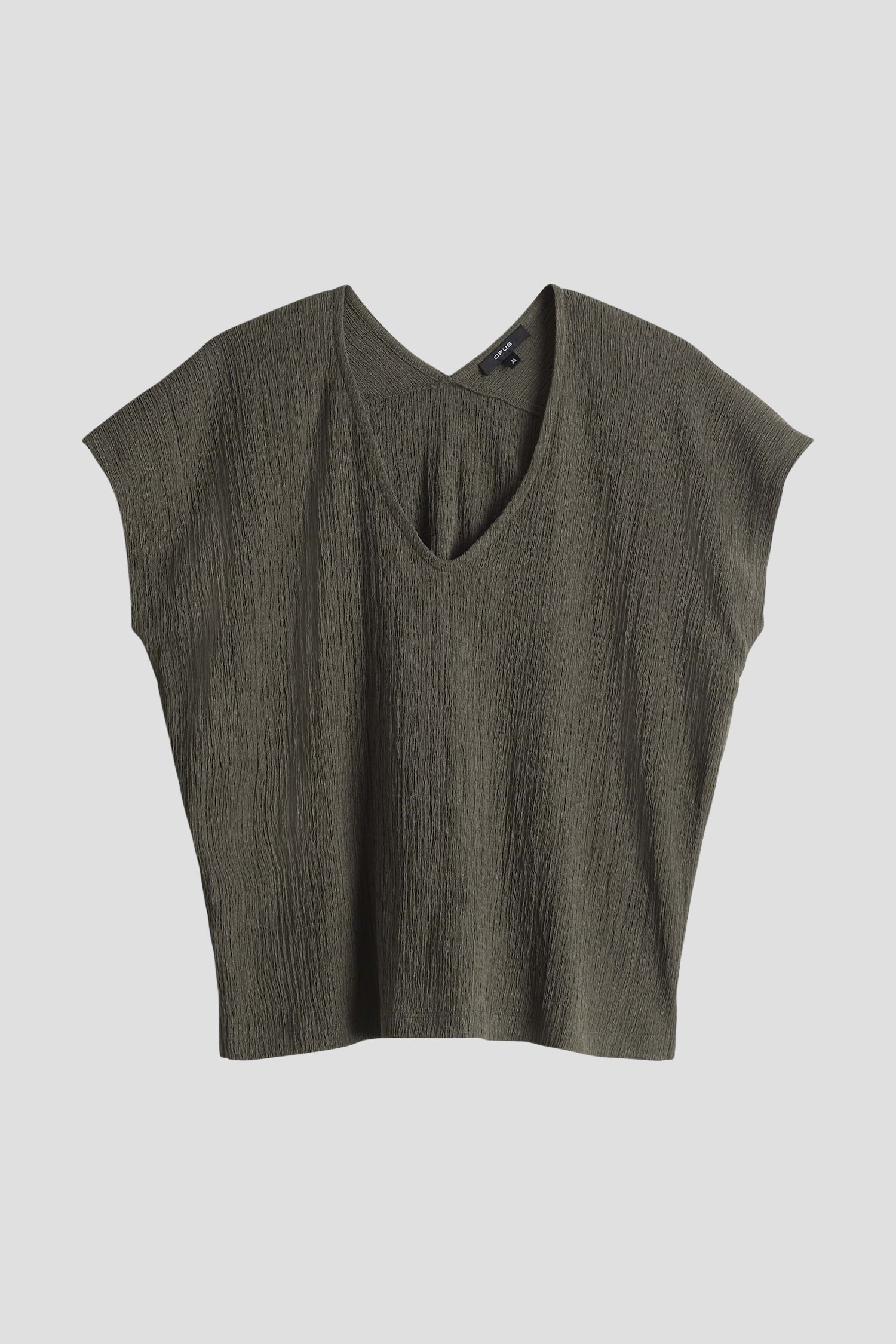 T-shirt vert foncé avec structure de Opus pour Femmes