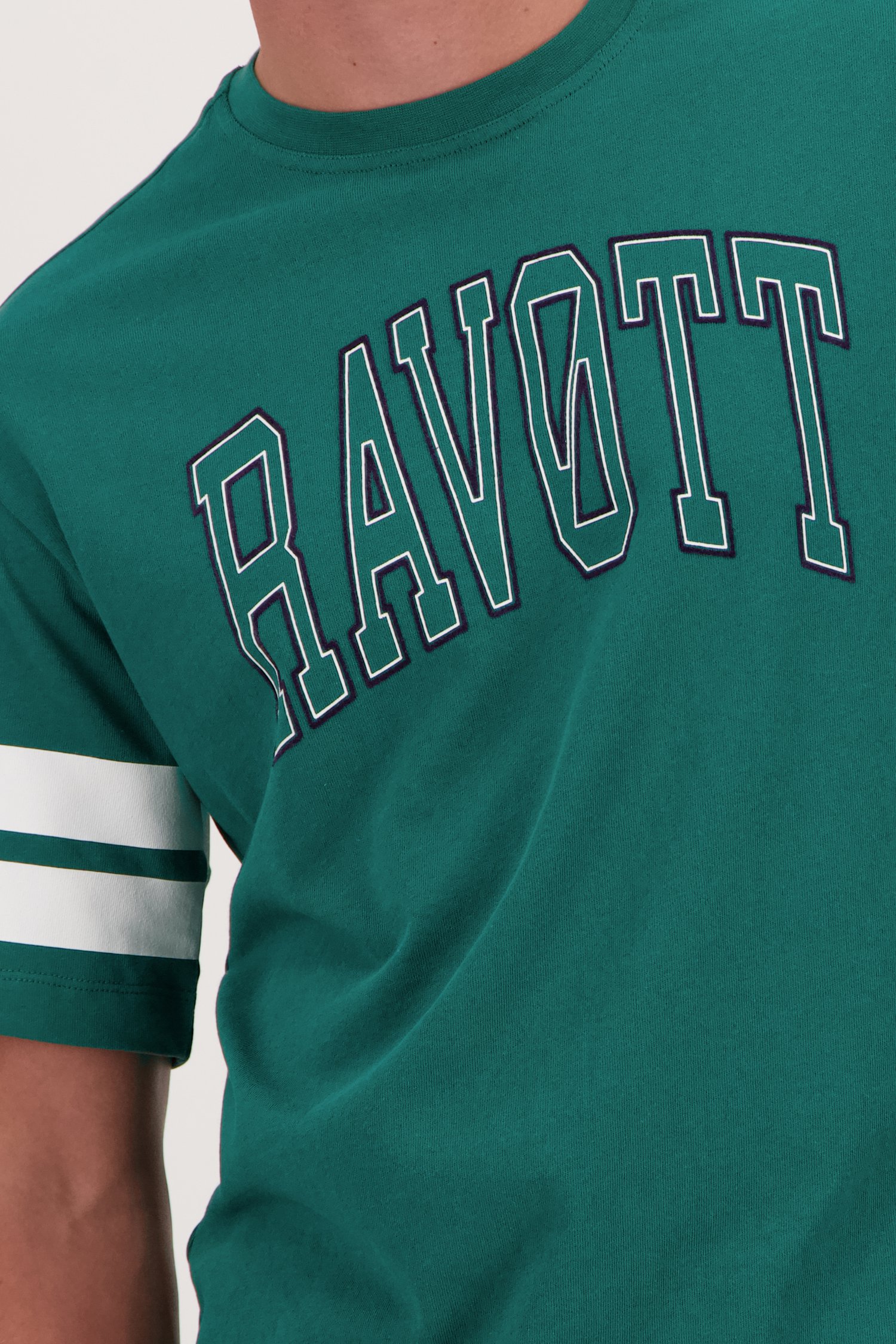 T-shirt vert oversized avec inscription de Ravøtt pour Hommes