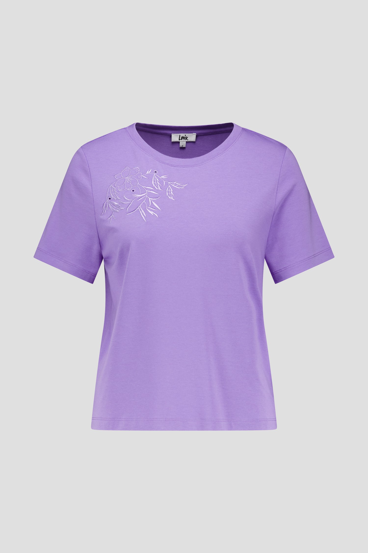T-shirt violet avec fleur brodée de Louise pour Femmes