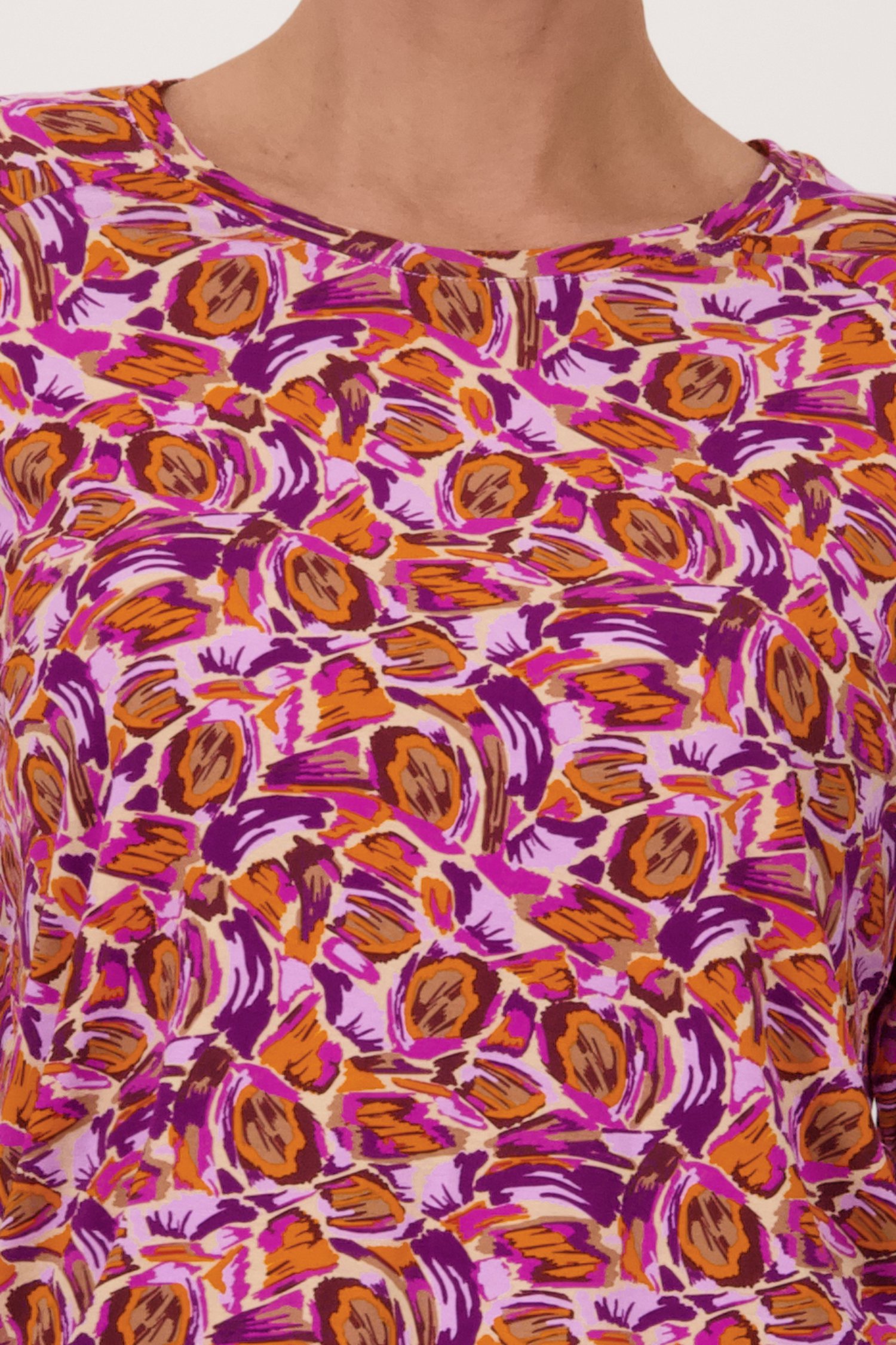 T-shirt violet-orange de Claude Arielle pour Femmes