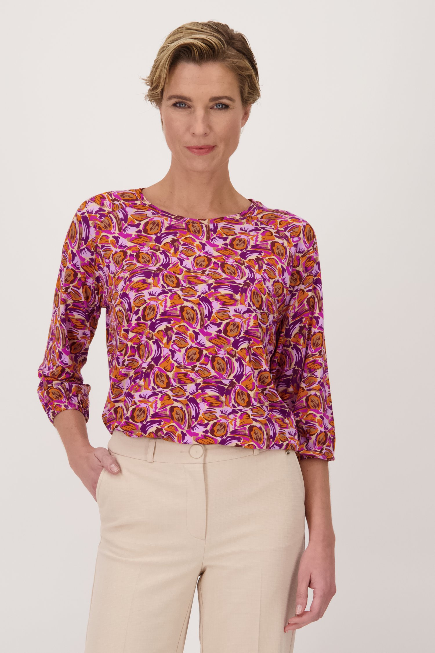 T-shirt violet-orange de Claude Arielle pour Femmes