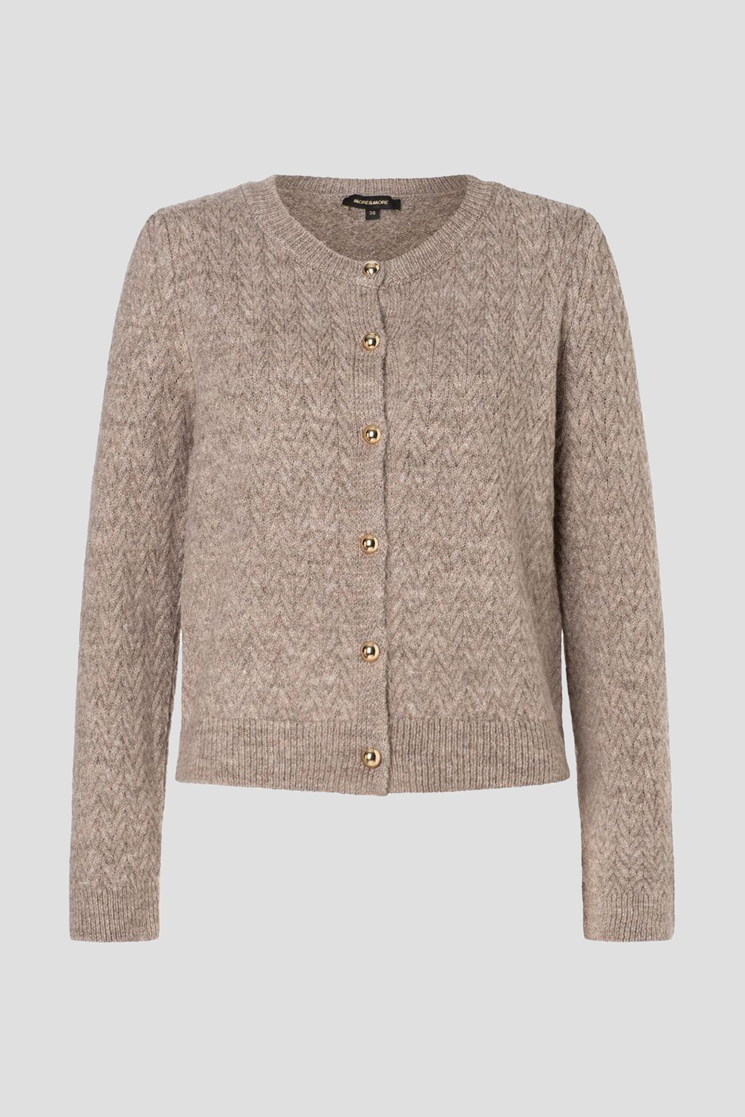 Taupe cardigan van More & More voor Dames