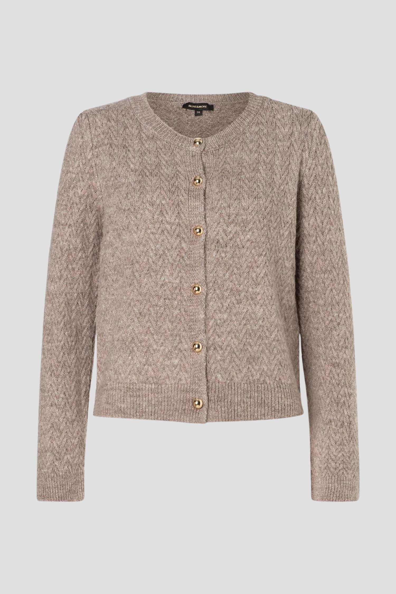 Taupe cardigan van More & More voor Dames