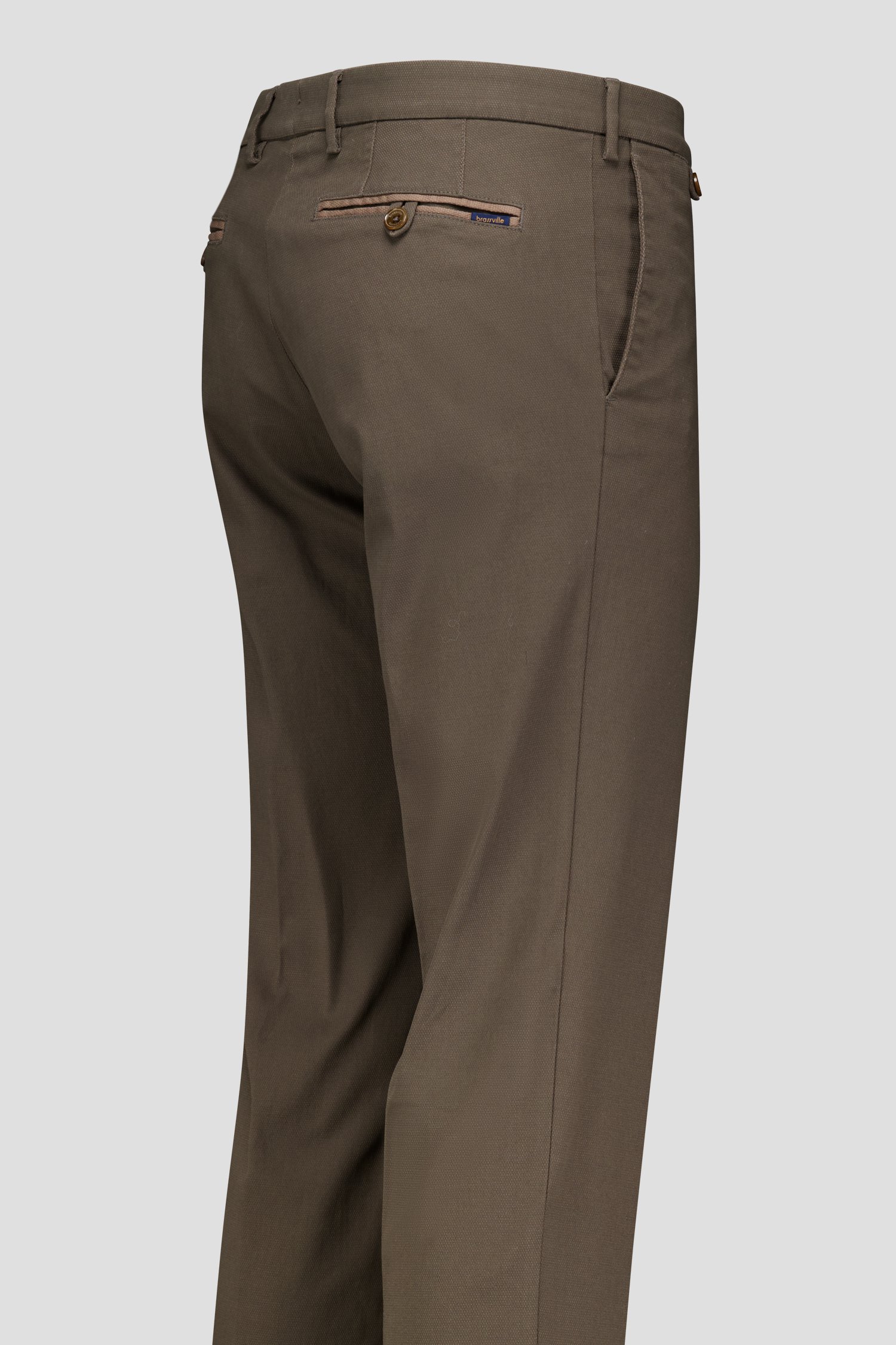 Taupe chino - Dallas - Slim fit van Brassville voor Heren