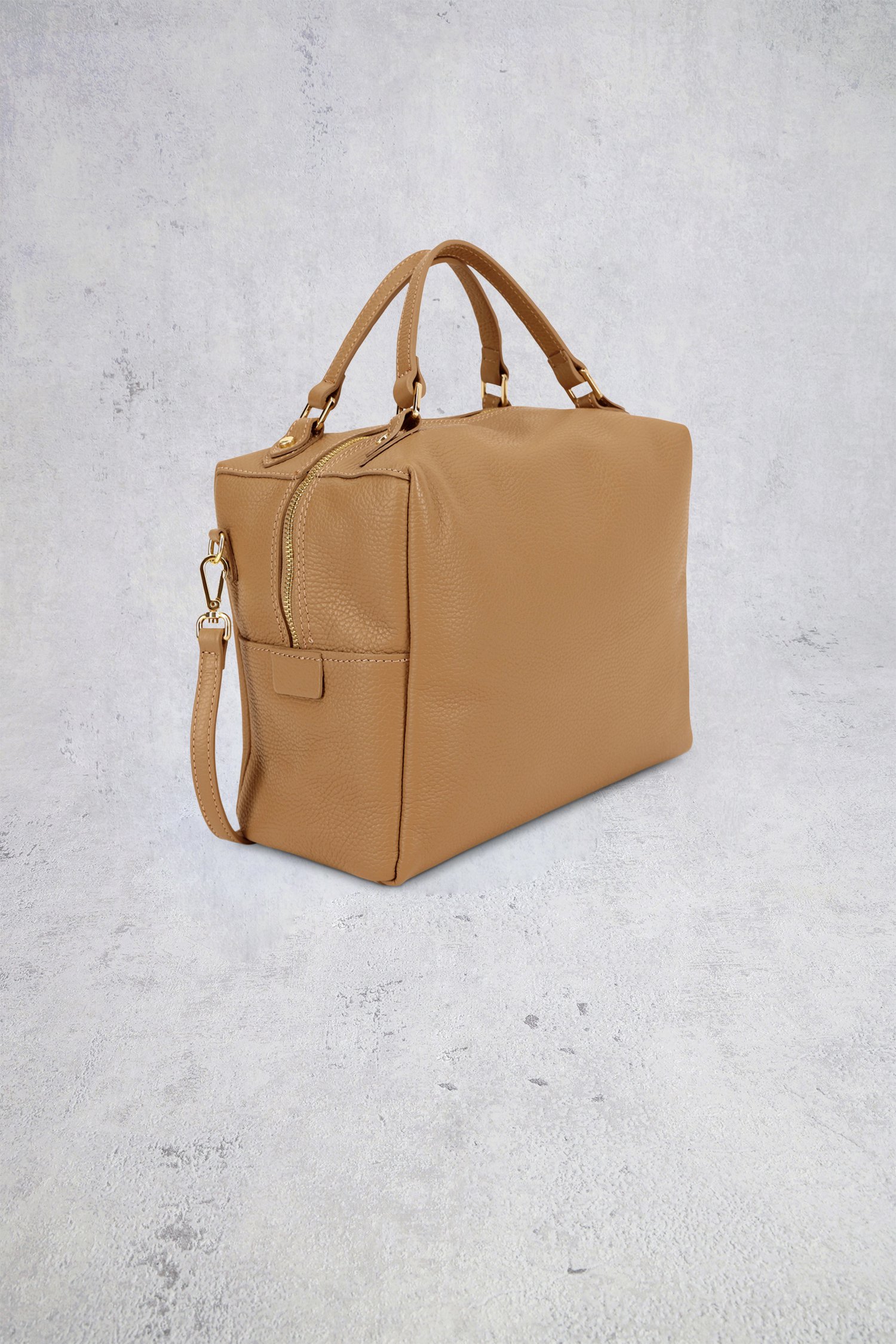 Extra foto 2 van Taupe lederen handtas door D'Auvry voor Dames