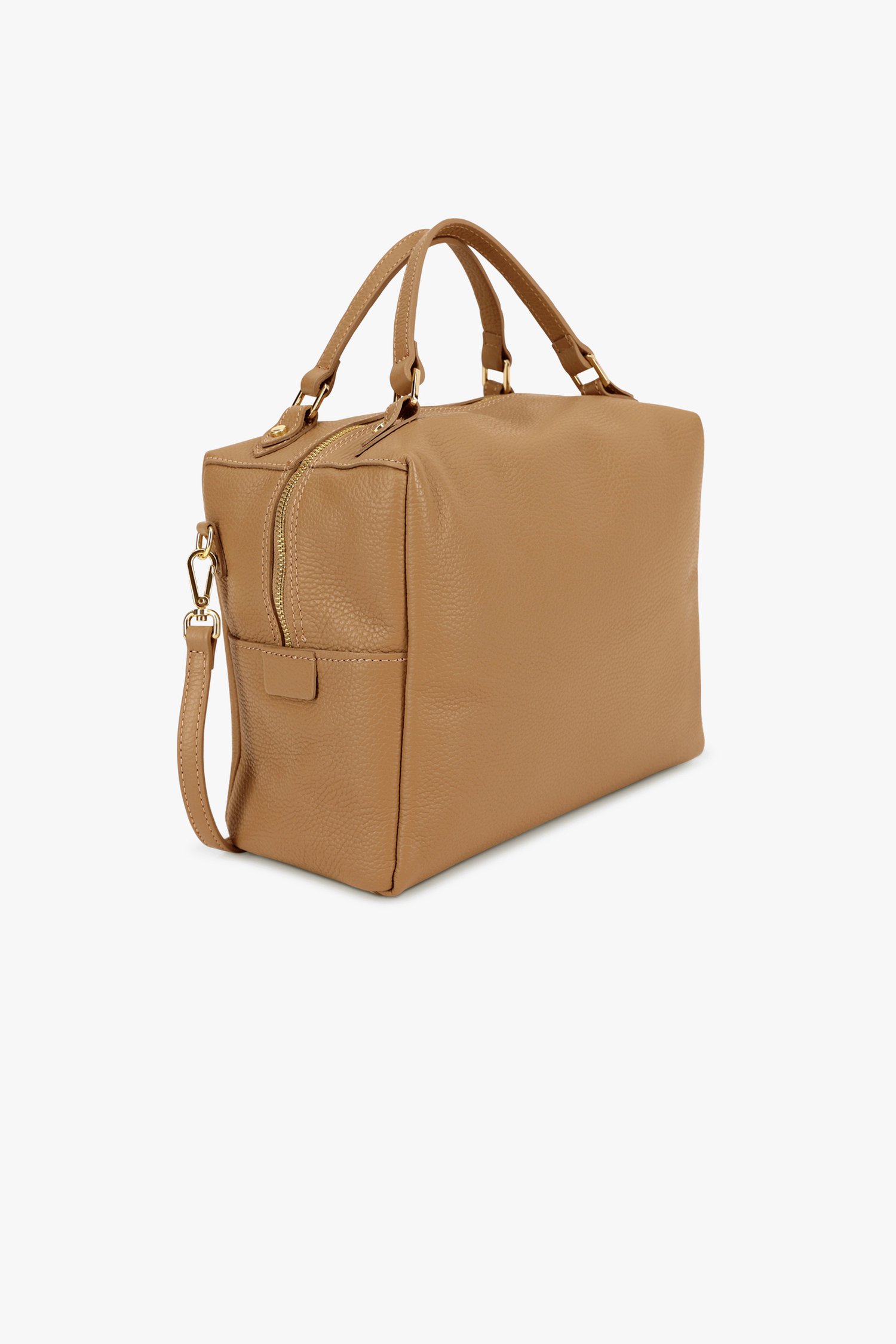 Productfoto 3 van Taupe lederen handtas door D'Auvry voor Dames