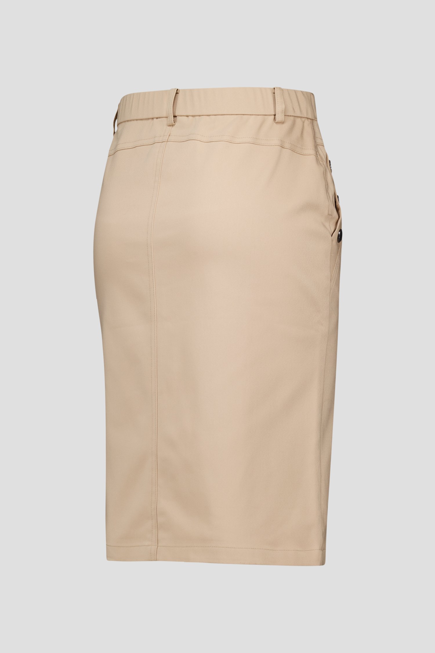 Taupe rok met zilverkleurige knopen van Signature voor Dames