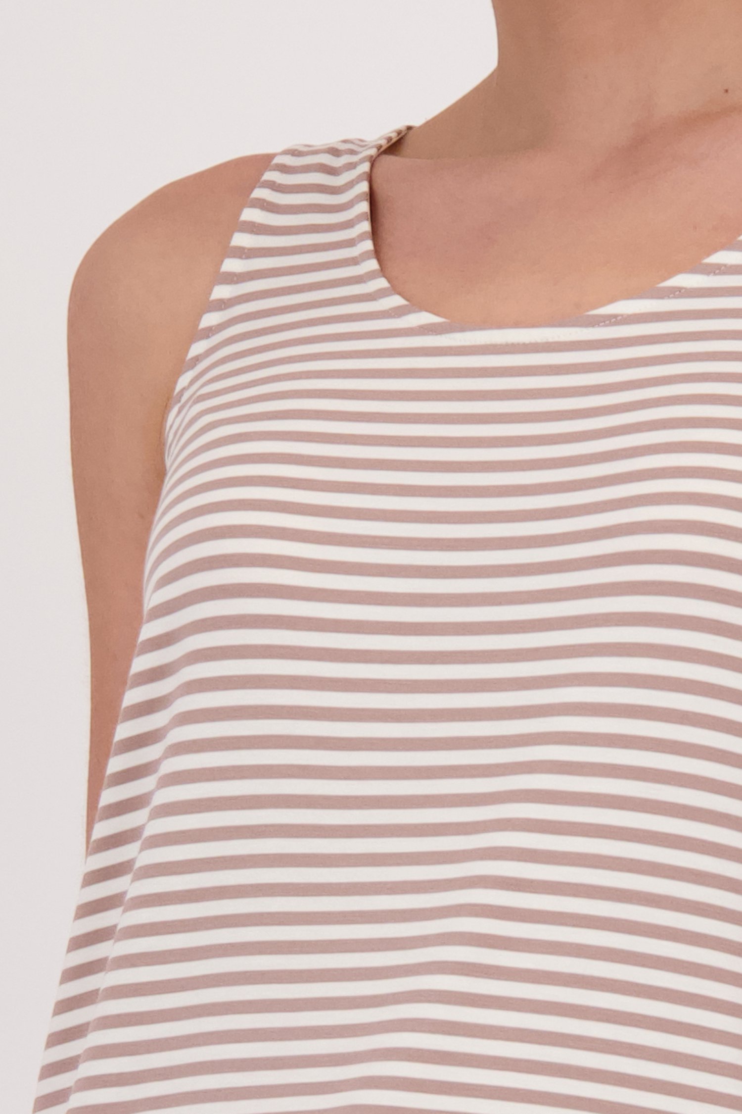Top à rayures beige et écru à larges bretelles de Liberty Island pour Femmes