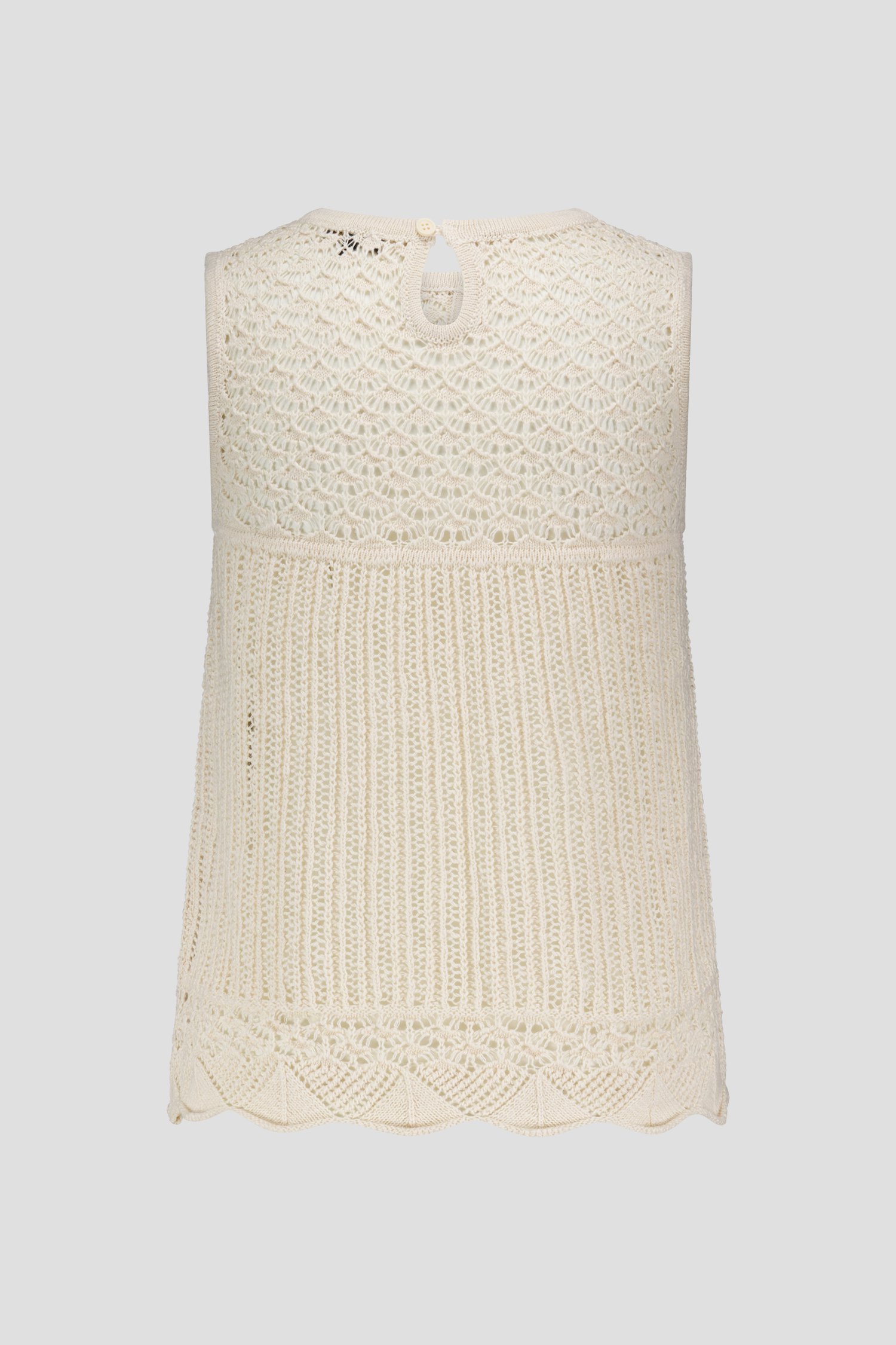 Top beige en maille avec motif ajouré de More & More pour Femmes