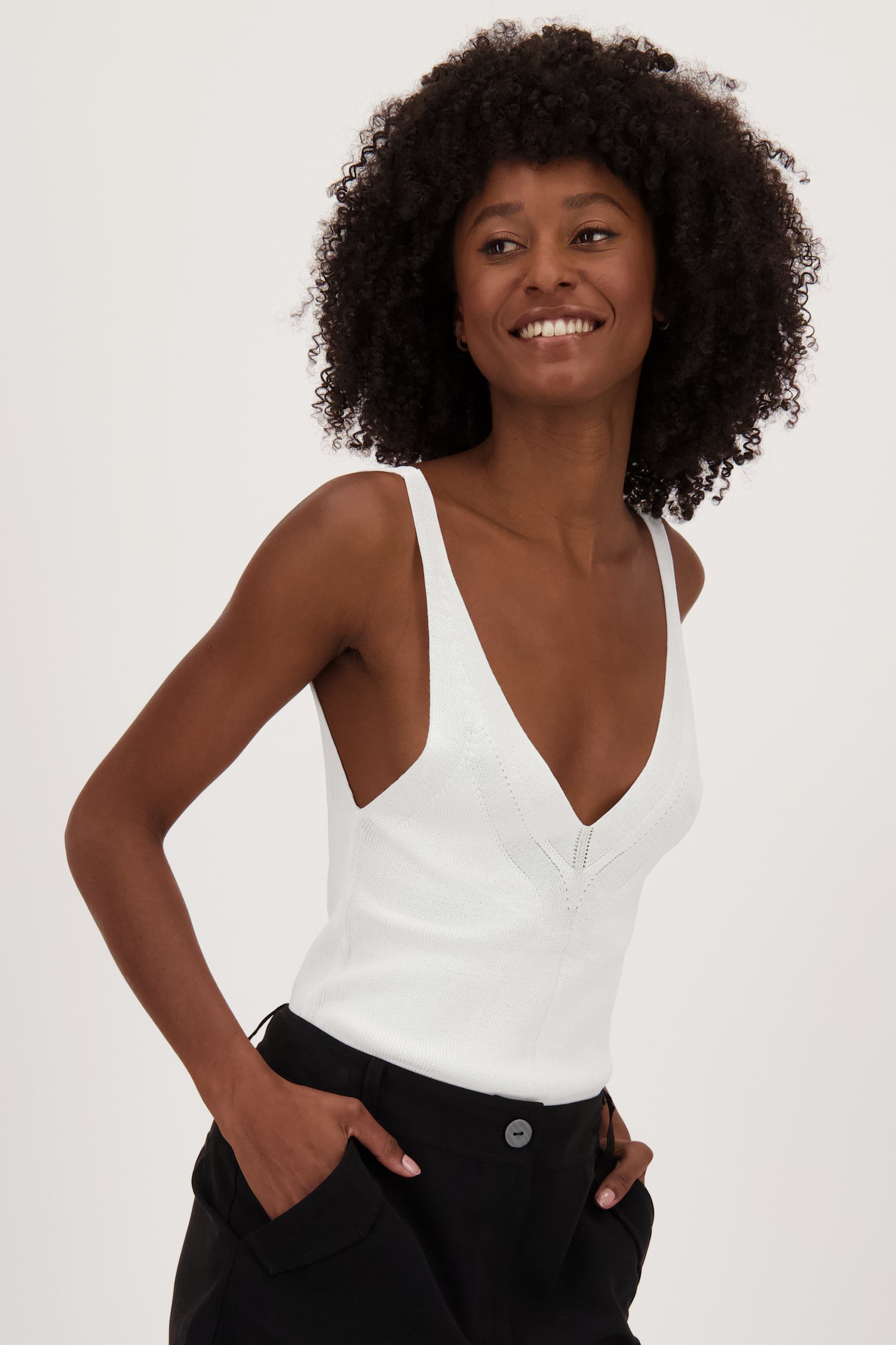 Top blanc fin de Louise pour Femmes