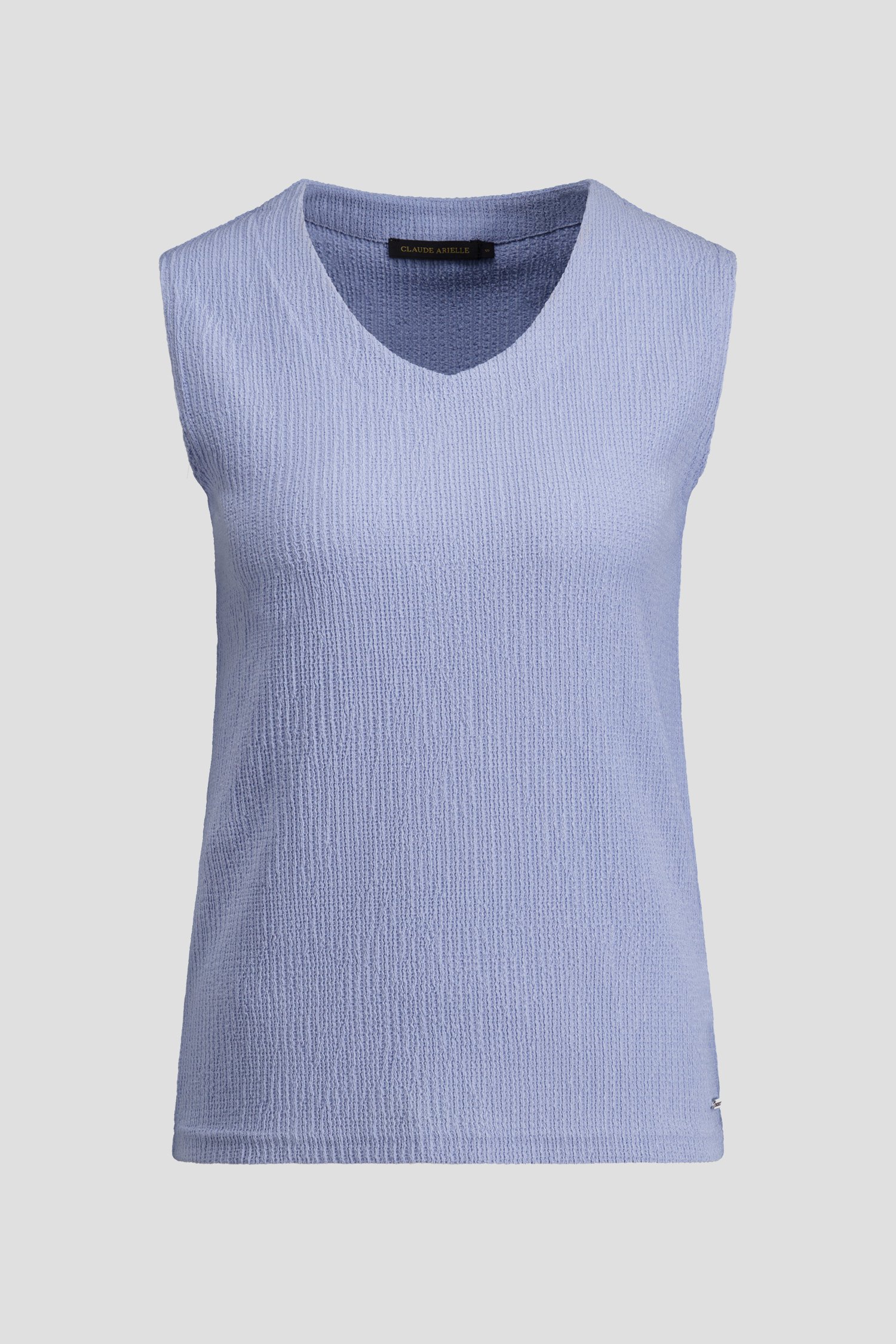 Photo produit 1 de Top bleu clair en tissu structuré de Claude Arielle pour Femmes