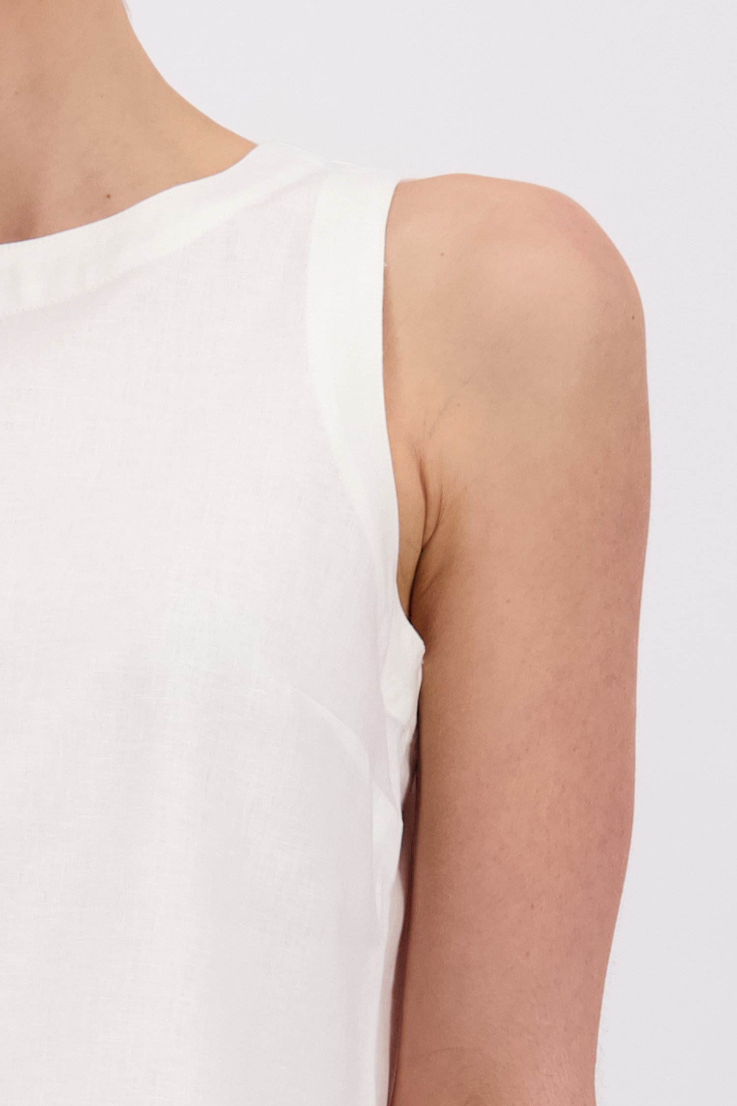 Détail de Top en lin écru de Liberty Island pour Femmes