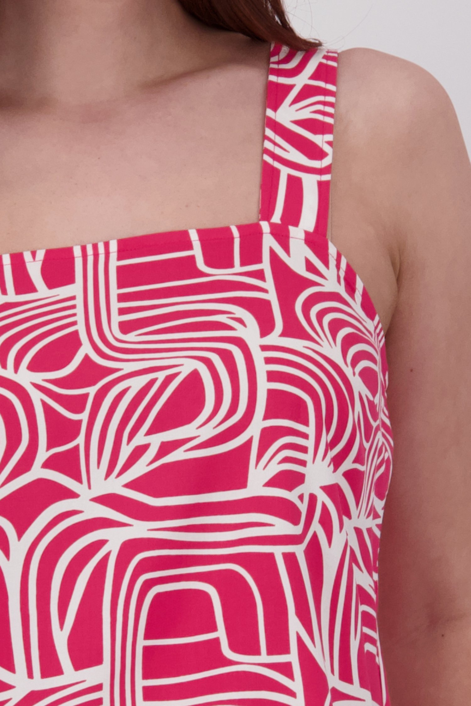Top sans manches rouge corail à imprimé blanc de Libelle pour Femmes