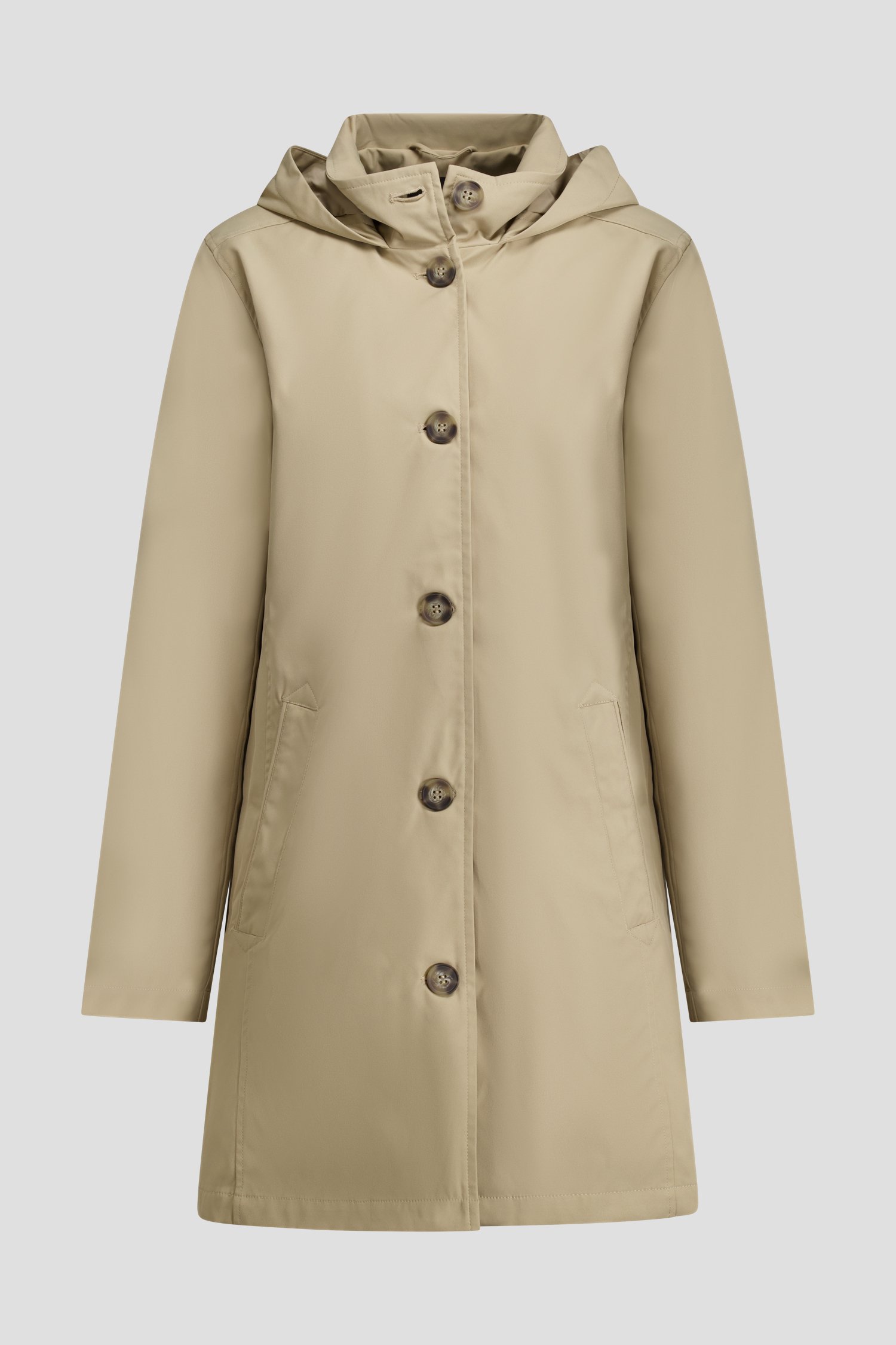 Photo produit 1 de Trench-coat beige clair avec capuche de Claude Arielle pour Femmes