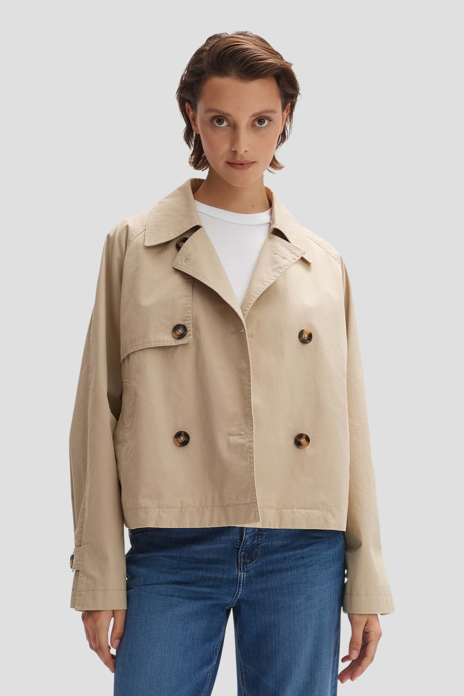 Trench-coat court beige de Opus pour Femmes