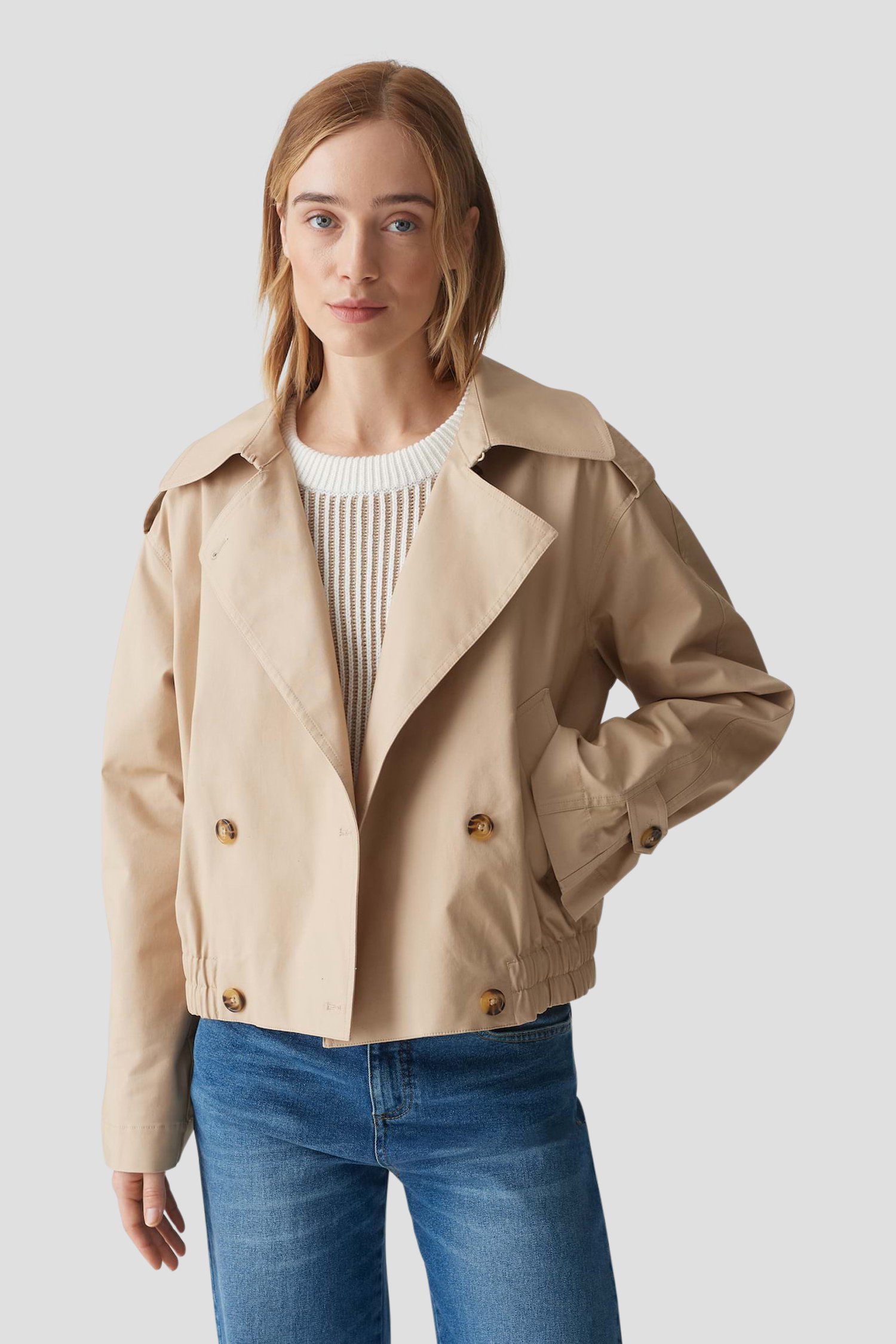 Trenchcoat beige courte de Opus pour Femmes
