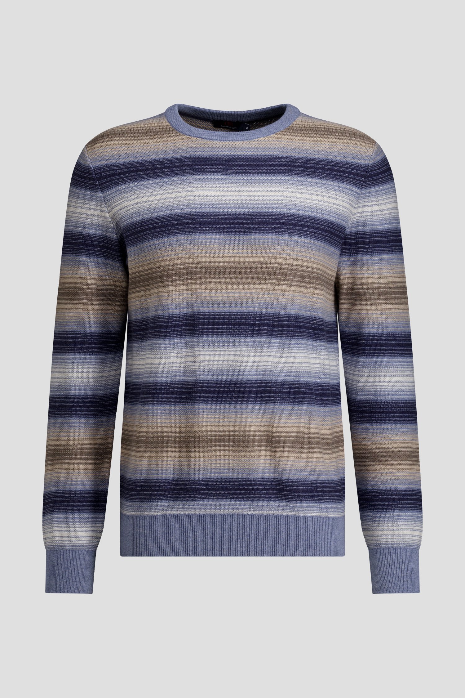 Productfoto 1 van Trui met blauw-beige gestreept motief door Dansaert Blue voor Heren